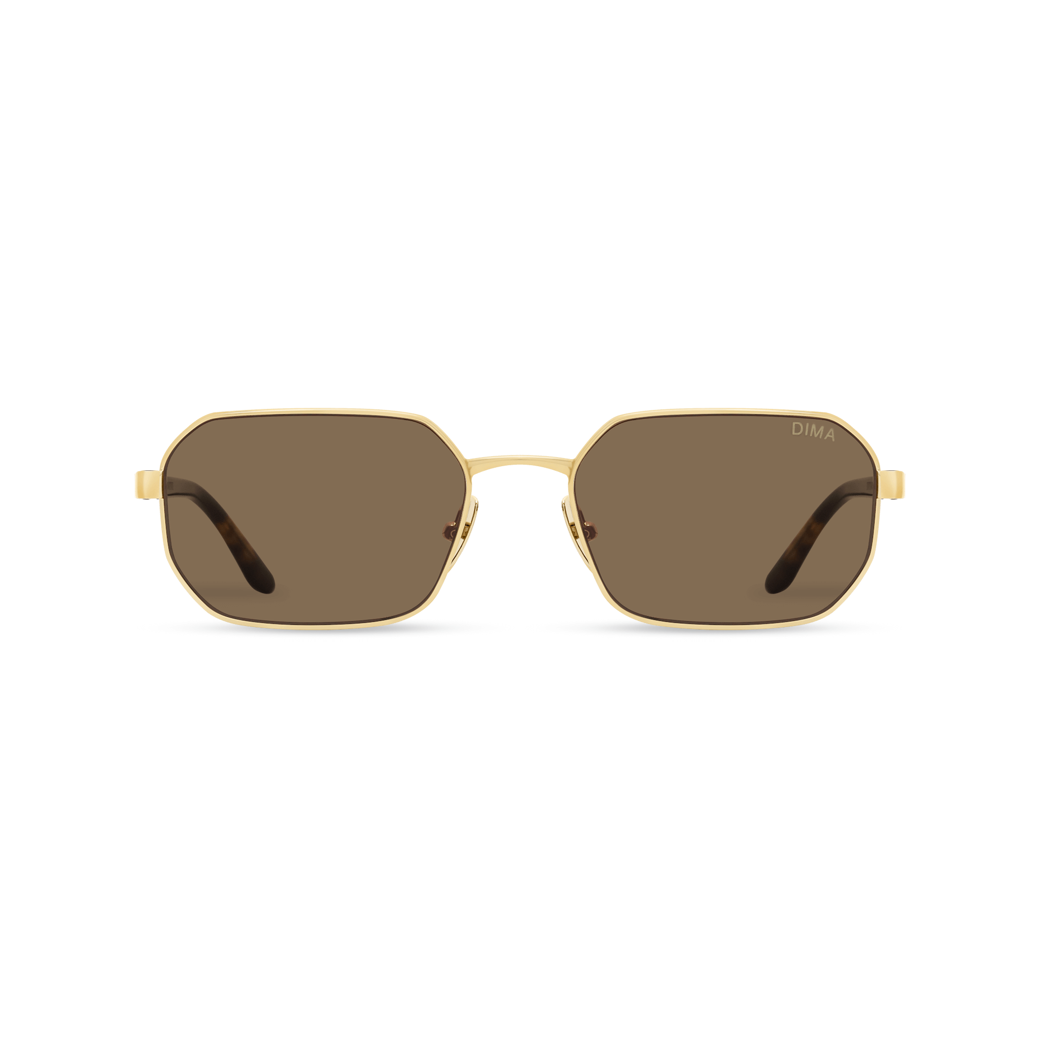 DIMA Eyewear Crux Gold Amber Tortoise Frame Brown Lens 1