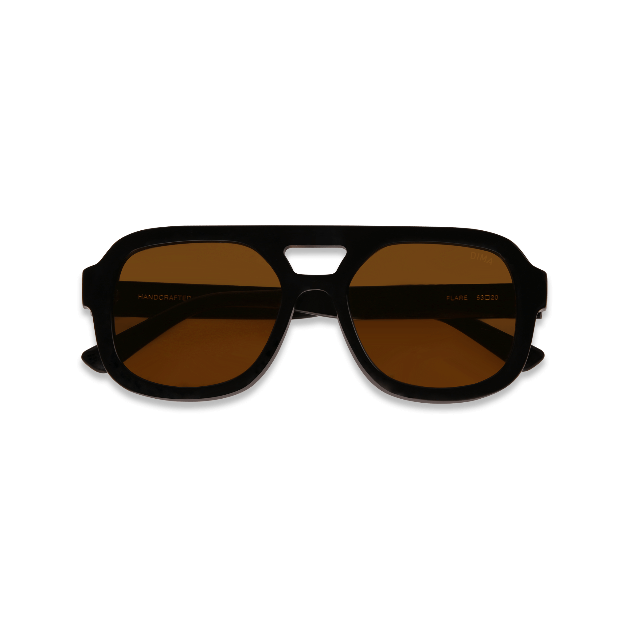 DIMA Eyewear Flare Black Frame Light Brown Lens 2