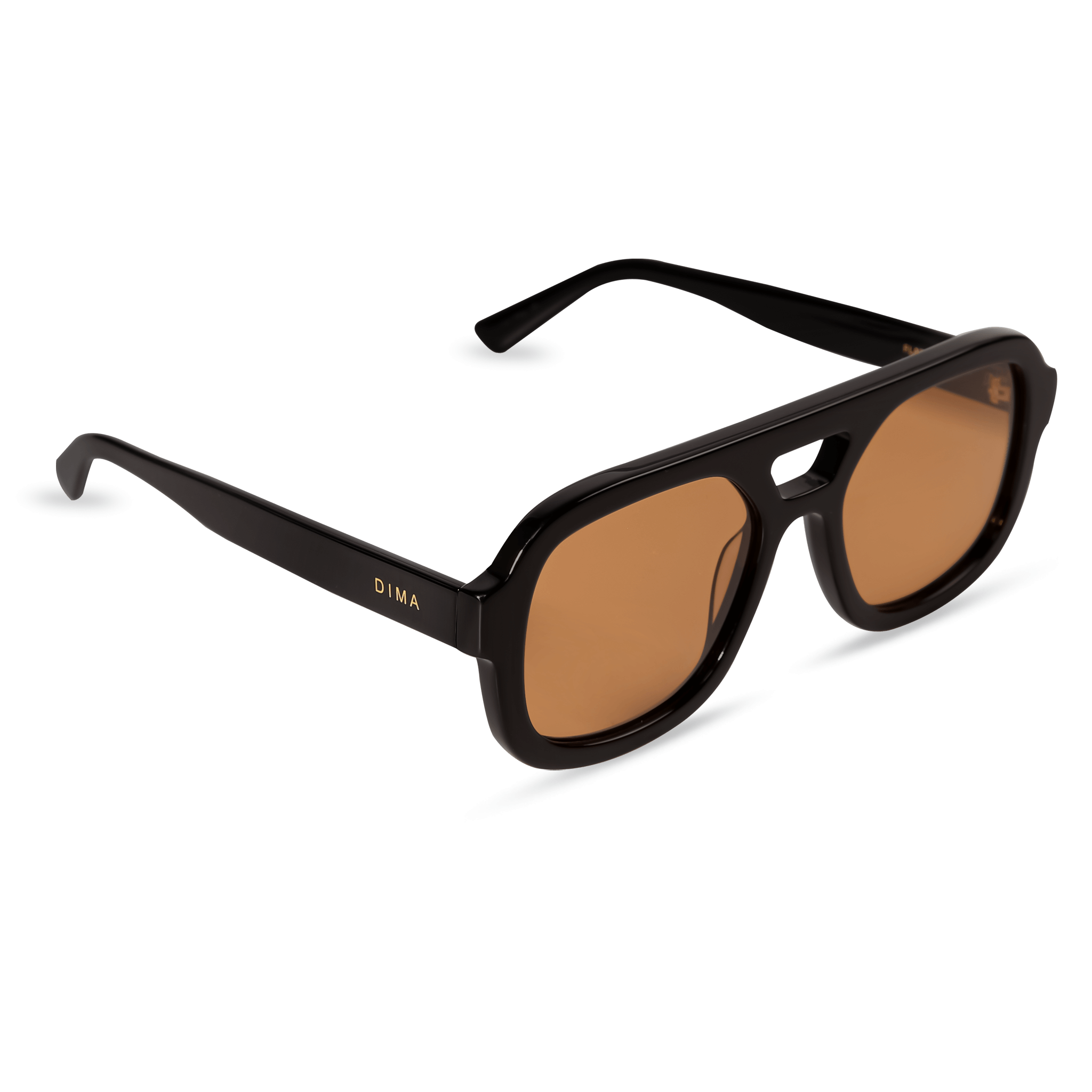 DIMA Eyewear Flare Black Frame Light Brown Lens 3