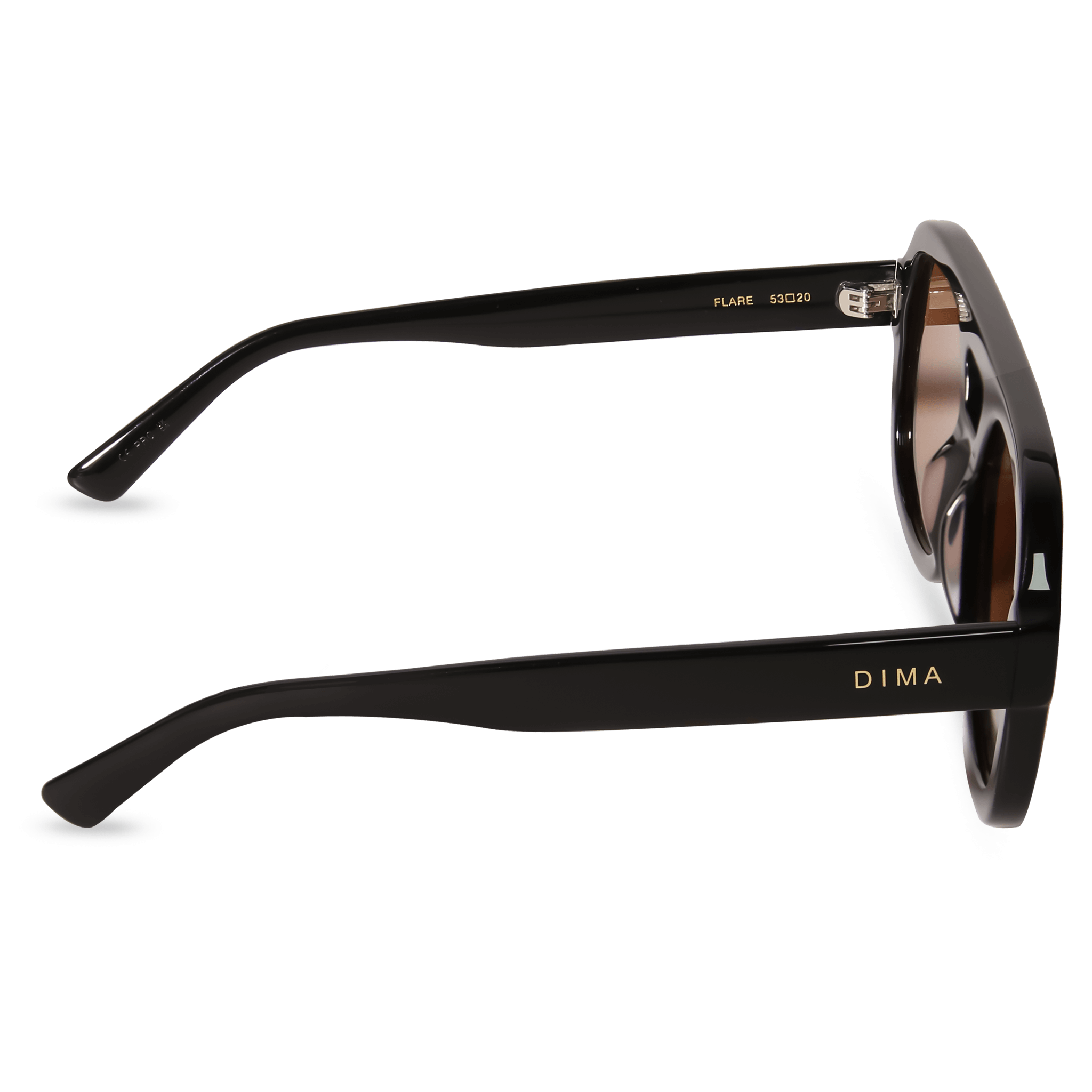 DIMA Eyewear Flare Black Frame Light Brown Lens 4