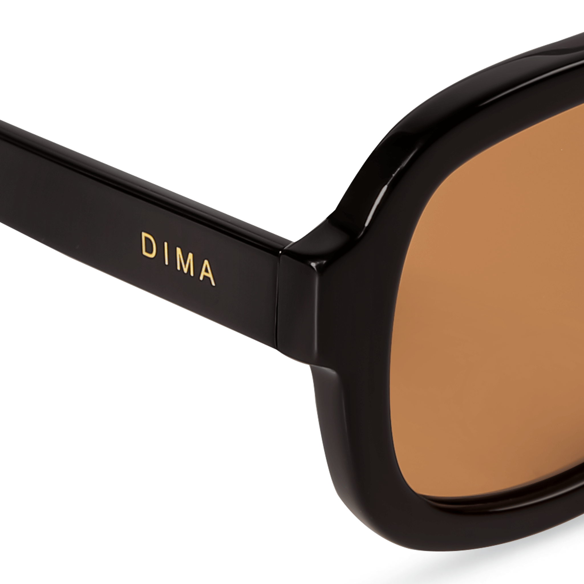 DIMA Eyewear Flare Black Frame Light Brown Lens 5