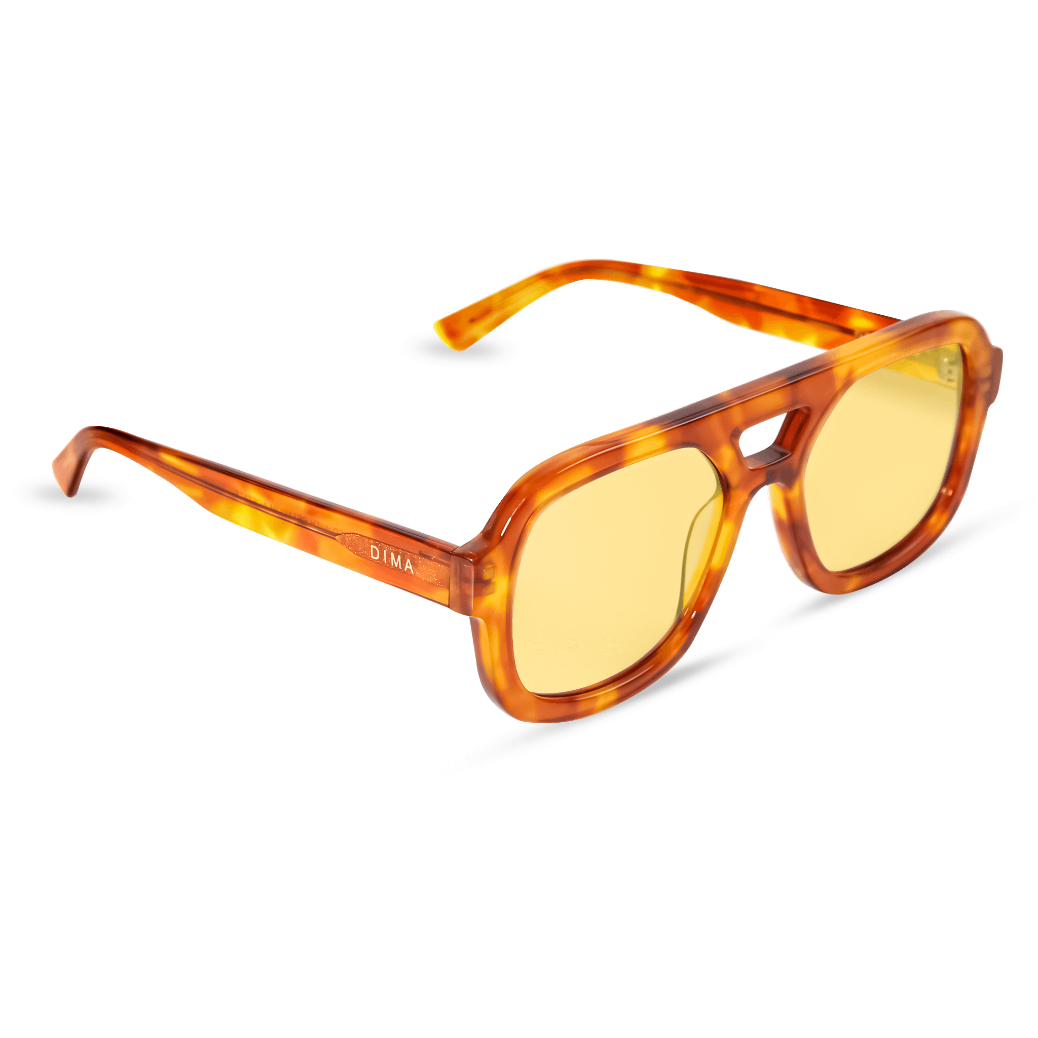 DIMA Eyewear Flare Havana Frame Yellow Lens 3