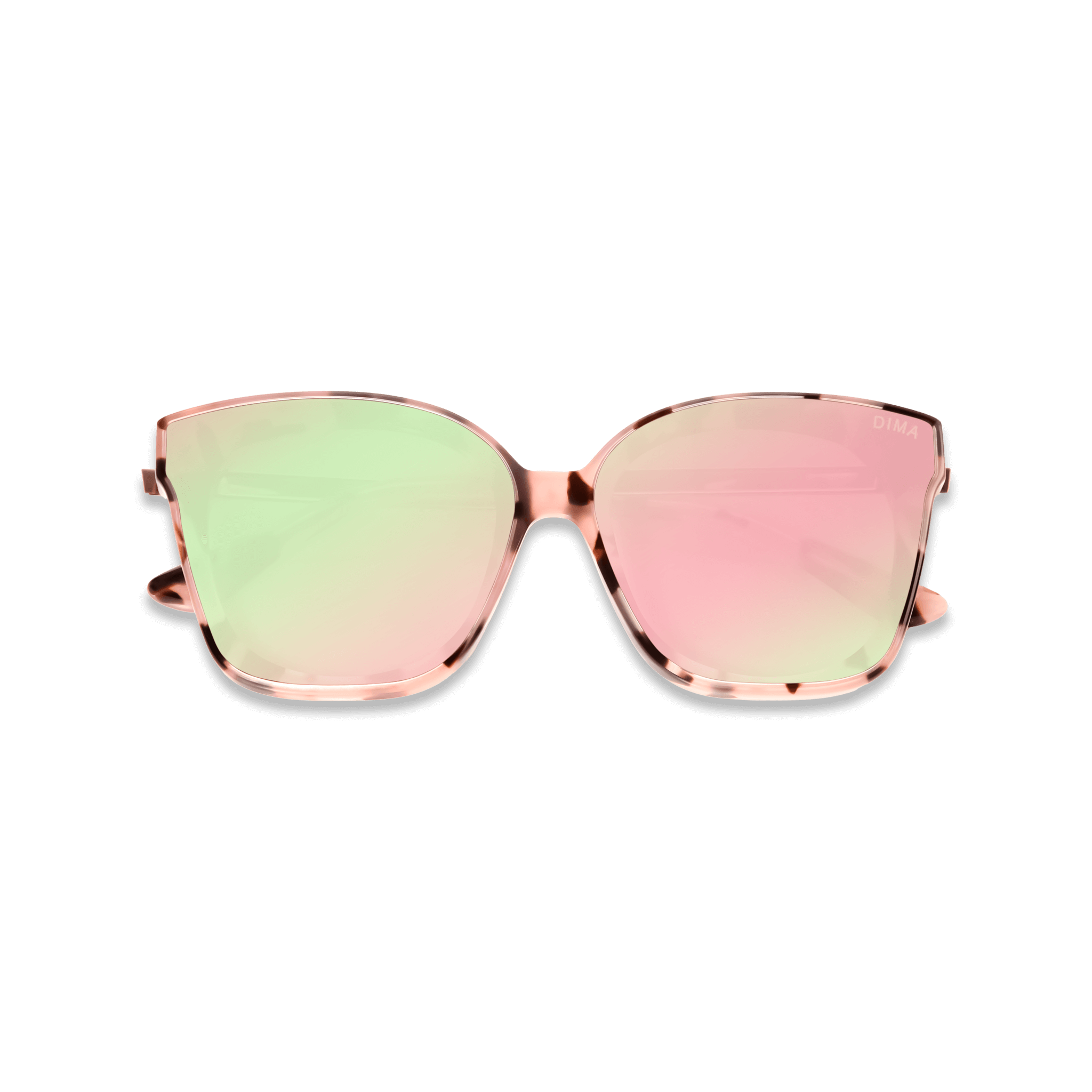 DIMA Eyewear Lulu Pink Tortoise Frame Rose Mirror Lens 3