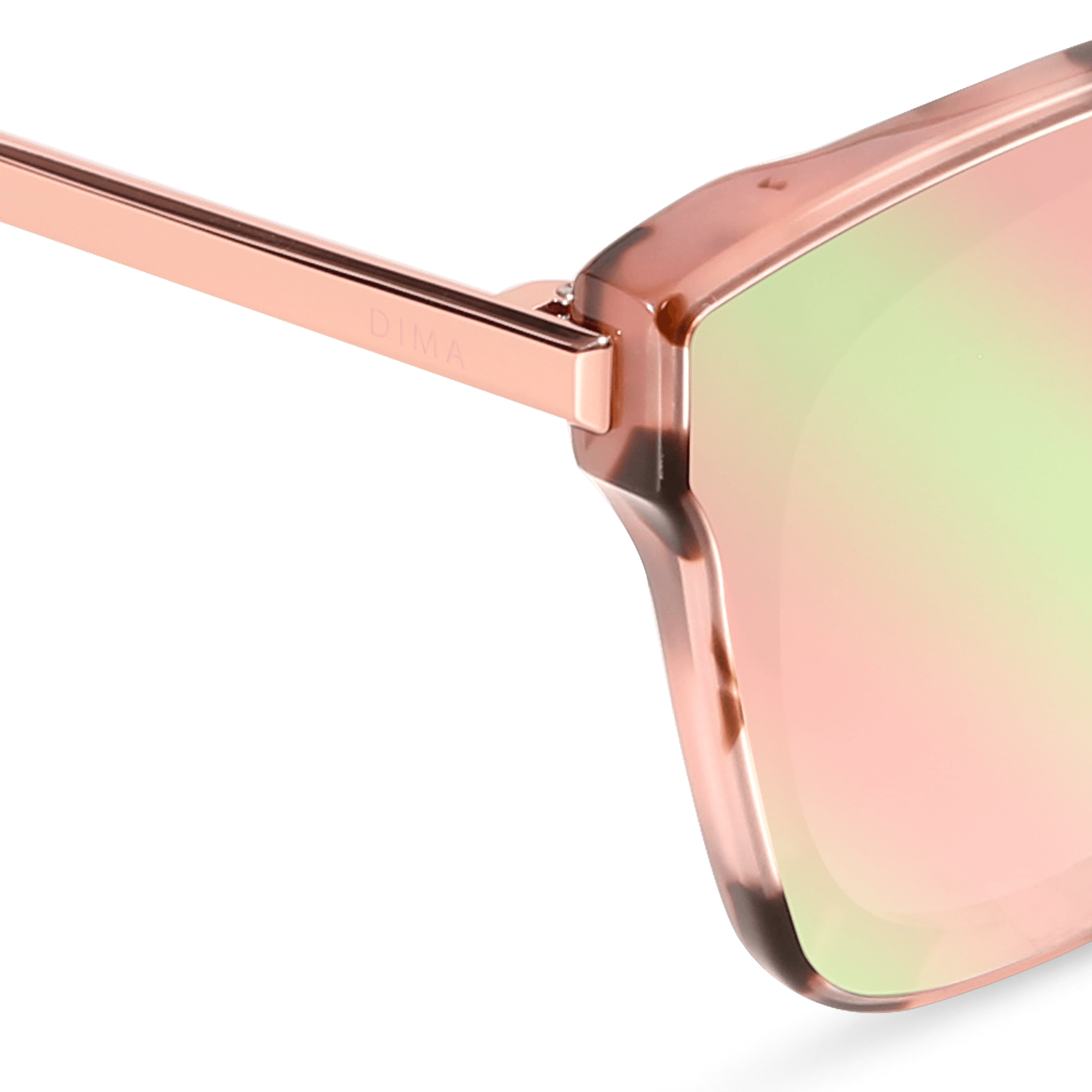 DIMA Eyewear Lulu Pink Tortoise Frame Rose Mirror Lens 5