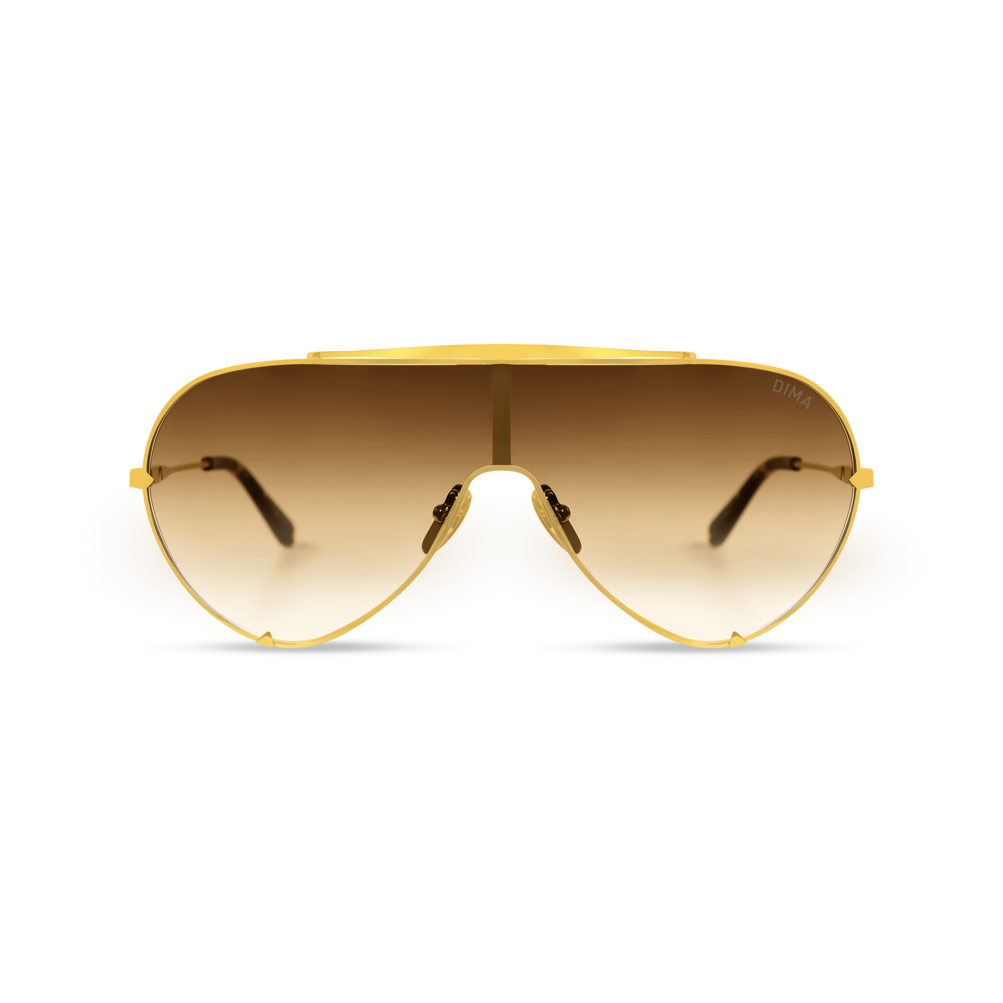 DIMA Eyewear Skyra Gold Dark Tortoise Frame Brown Gradient Lens 2