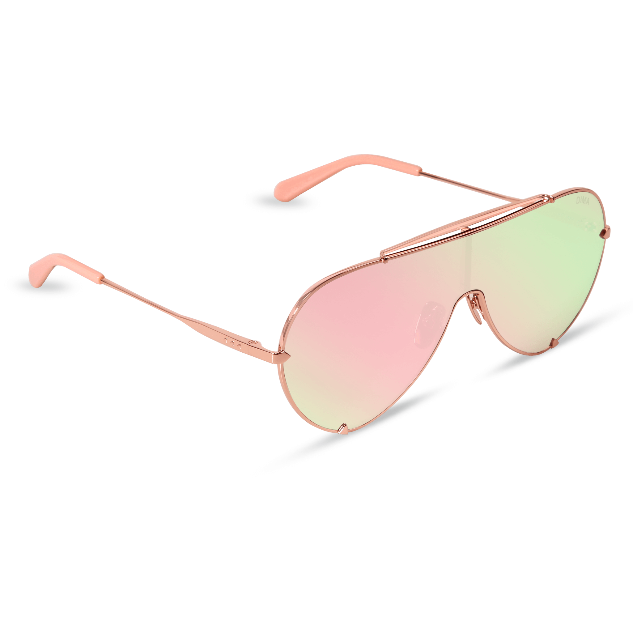 DIMA Eyewear Skyra Rose Gold Pink Frame Pink Mirror Lens 1