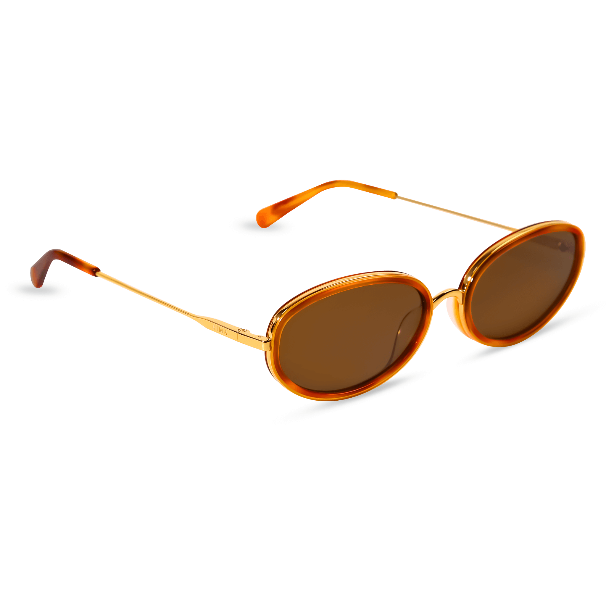 DIMA Eyewear Solis Gold Amber Tortoise Frame Brown Lens 3