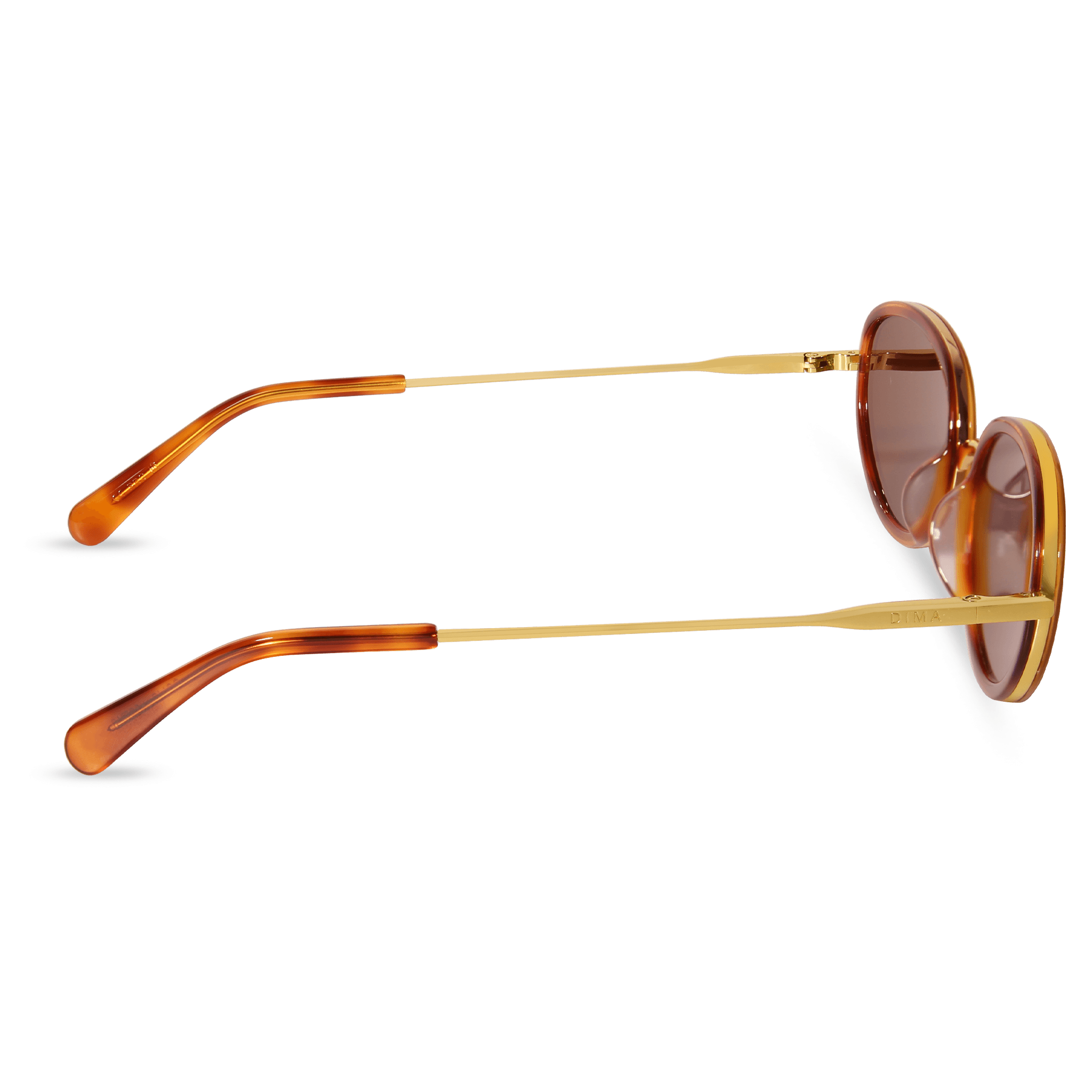 DIMA Eyewear Solis Gold Amber Tortoise Frame Brown Lens 4