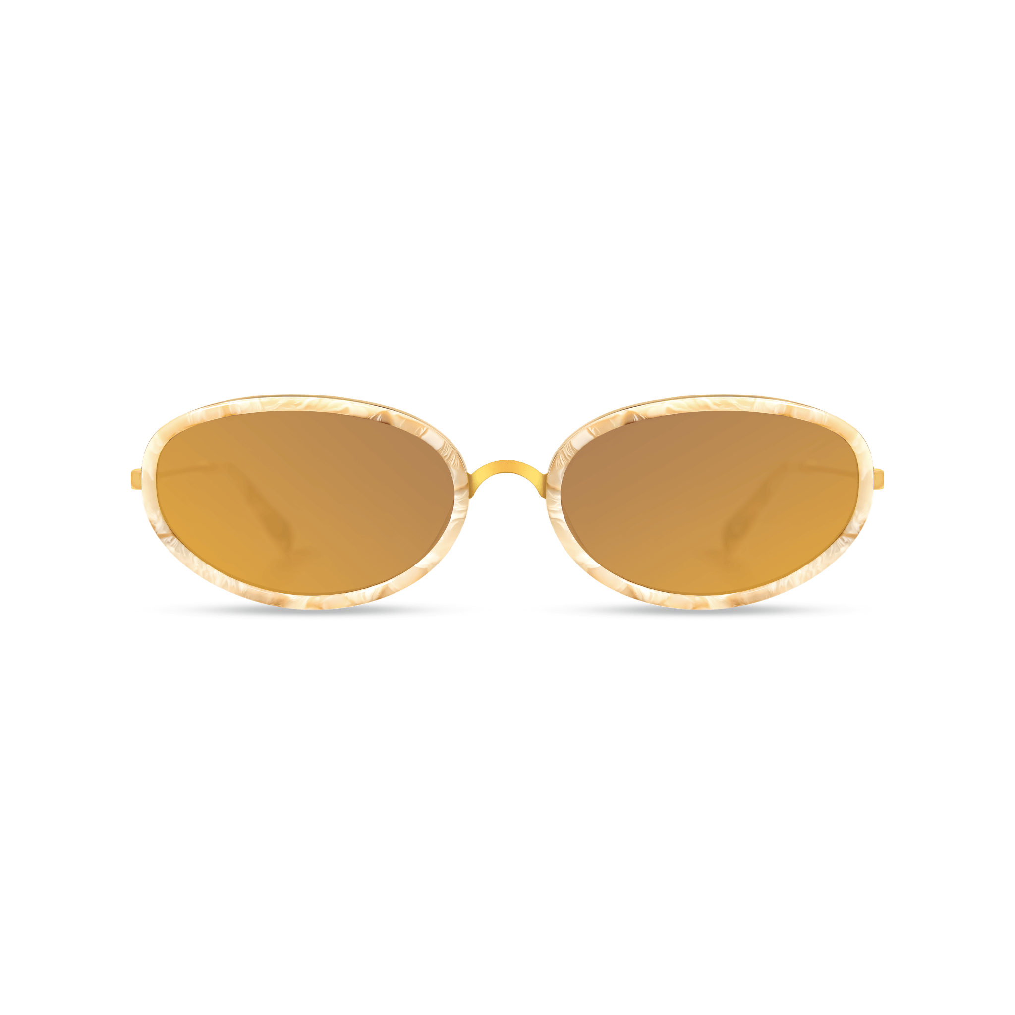 DIMA Eyewear Solis Gold Cream Marble Frame Brown Mirror Lens 2