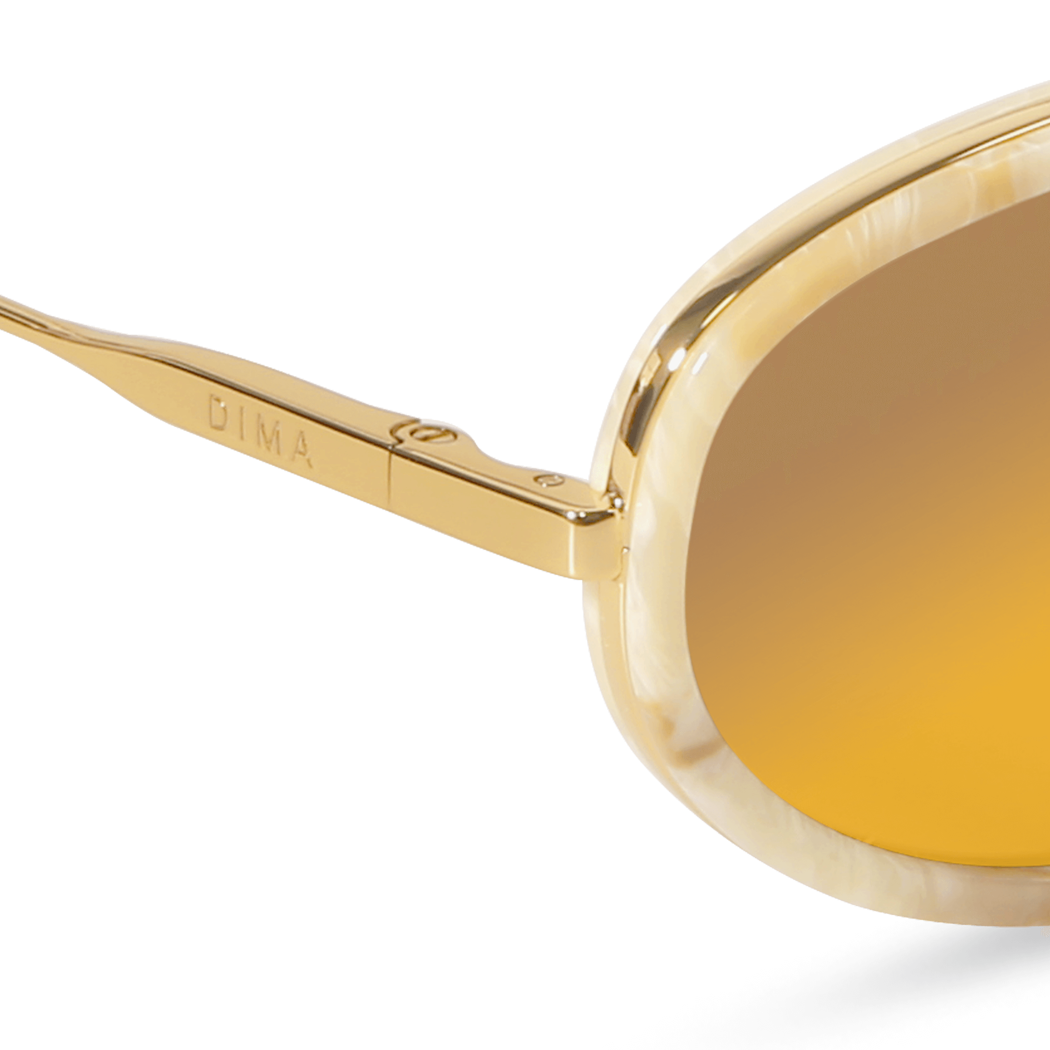 DIMA Eyewear Solis Gold Cream Marble Frame Brown Mirror Lens 4