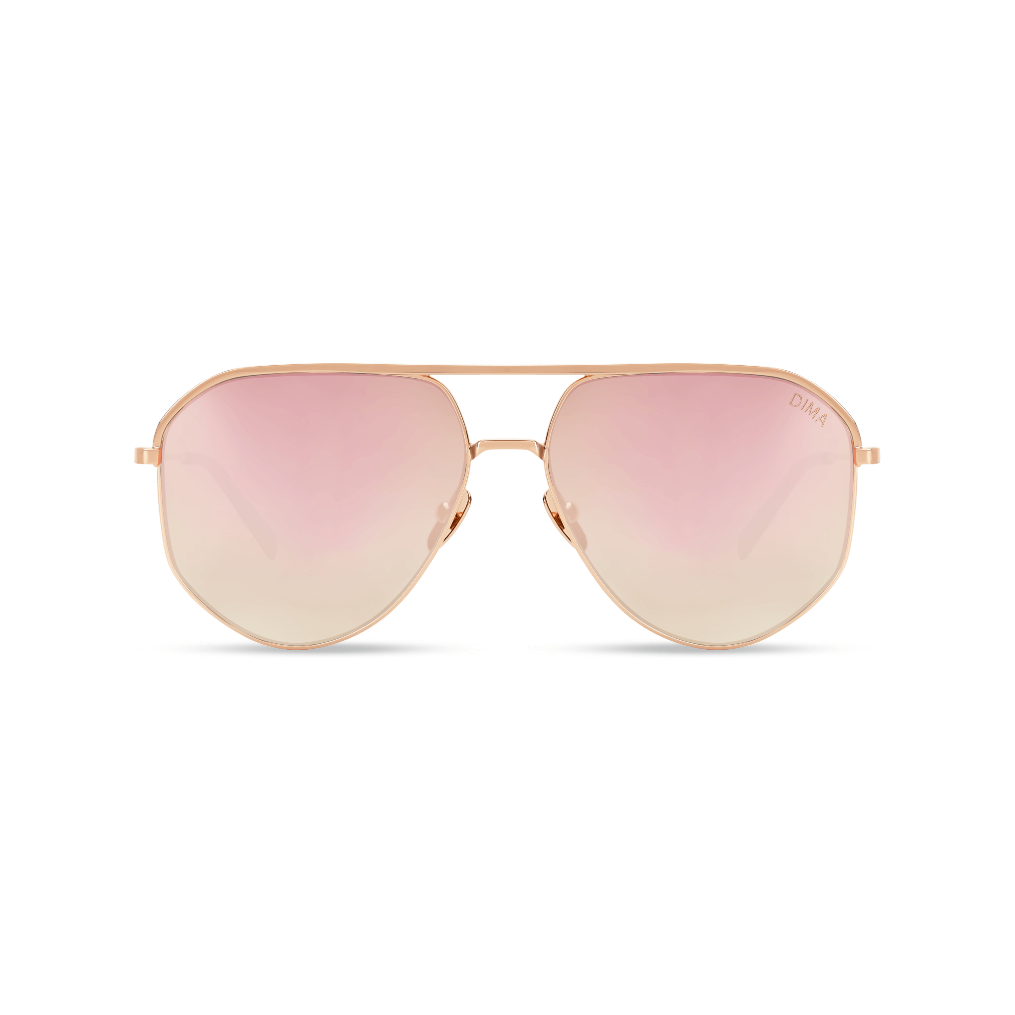 DIMA Glass Nova Rose Gold Pink Tortoise Frame Taupe Mirror Lens 1