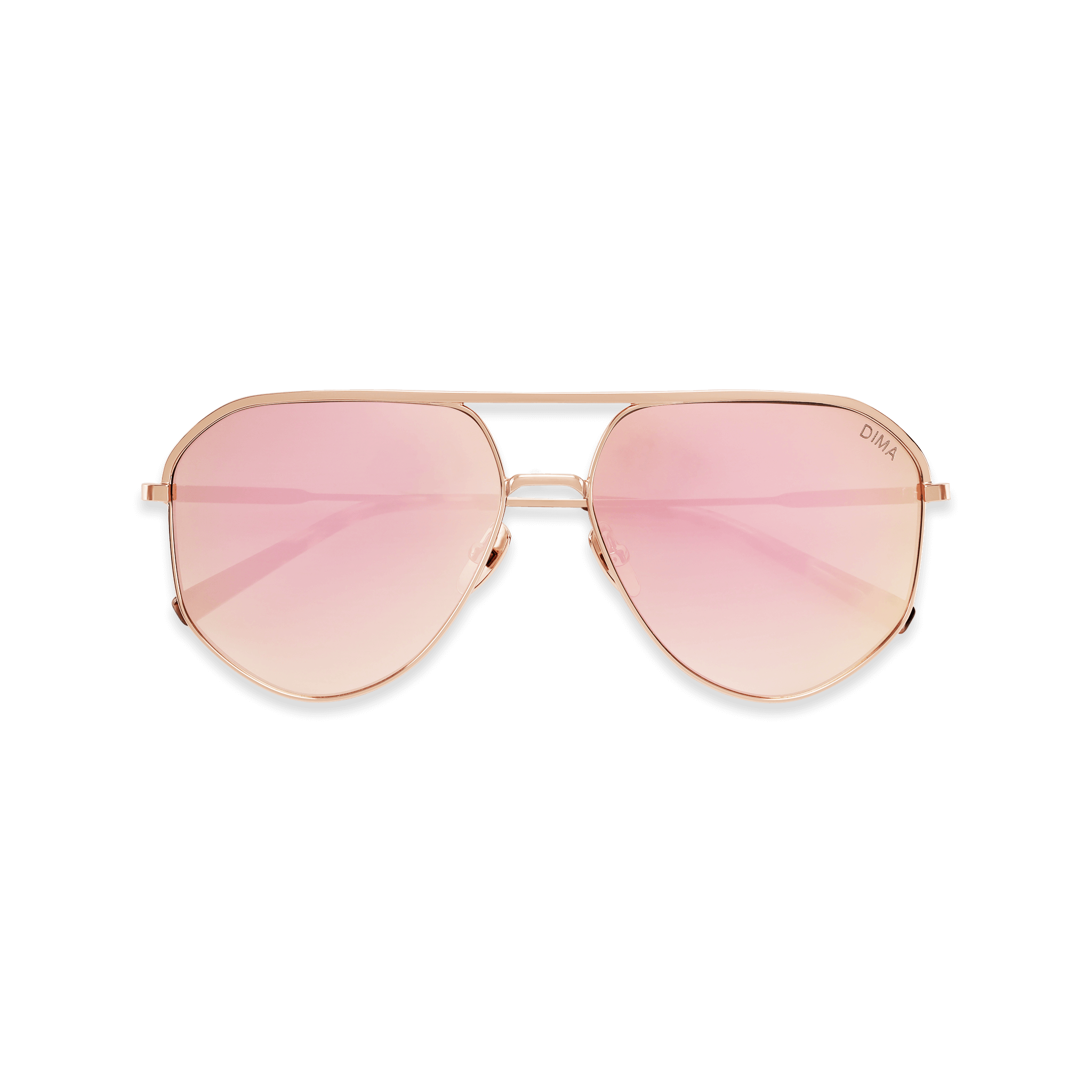 DIMA Glass Nova Rose Gold Pink Tortoise Frame Taupe Mirror Lens 2