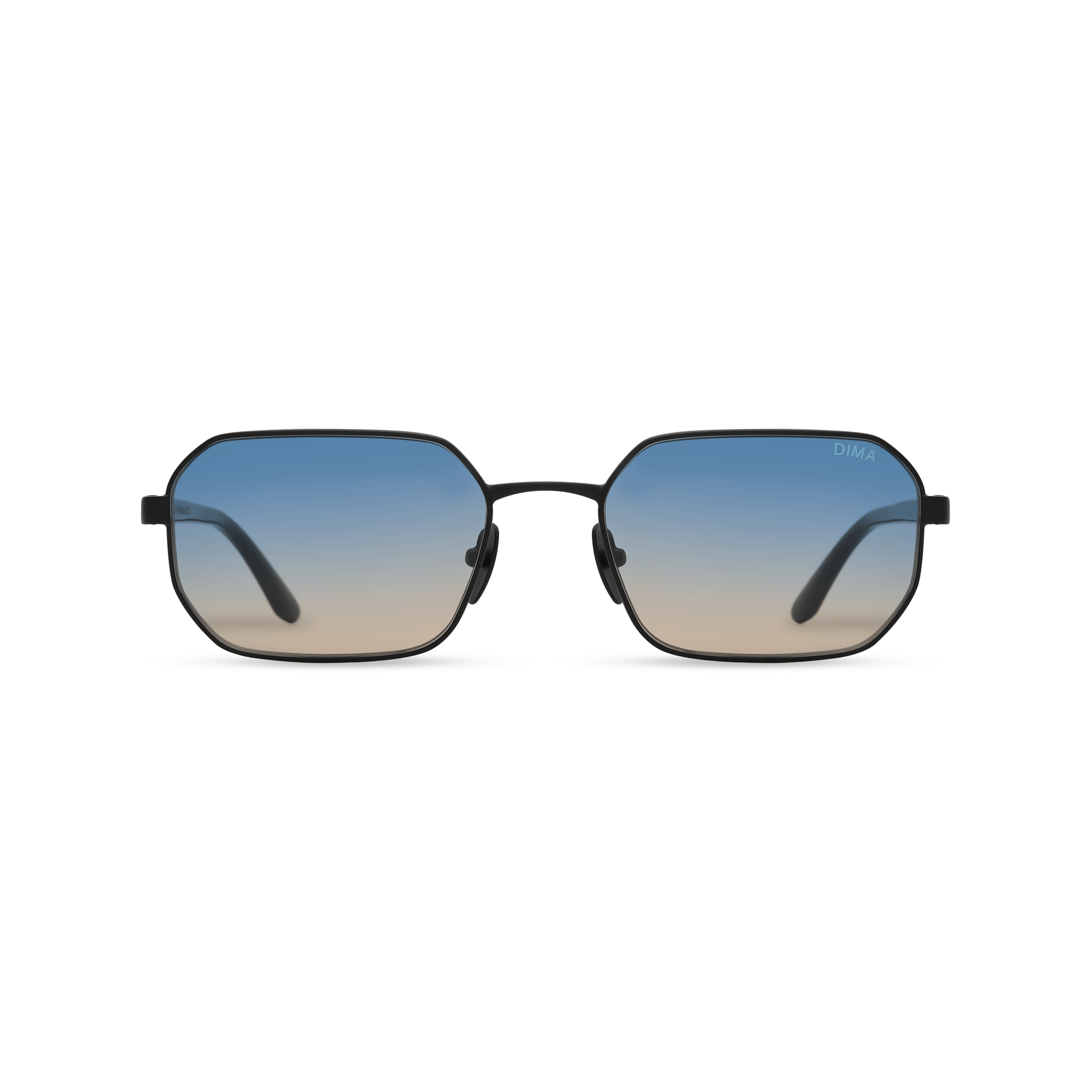 DIMA Sunglasses Crux Black Frame Blue Yellow Faded Lens 1