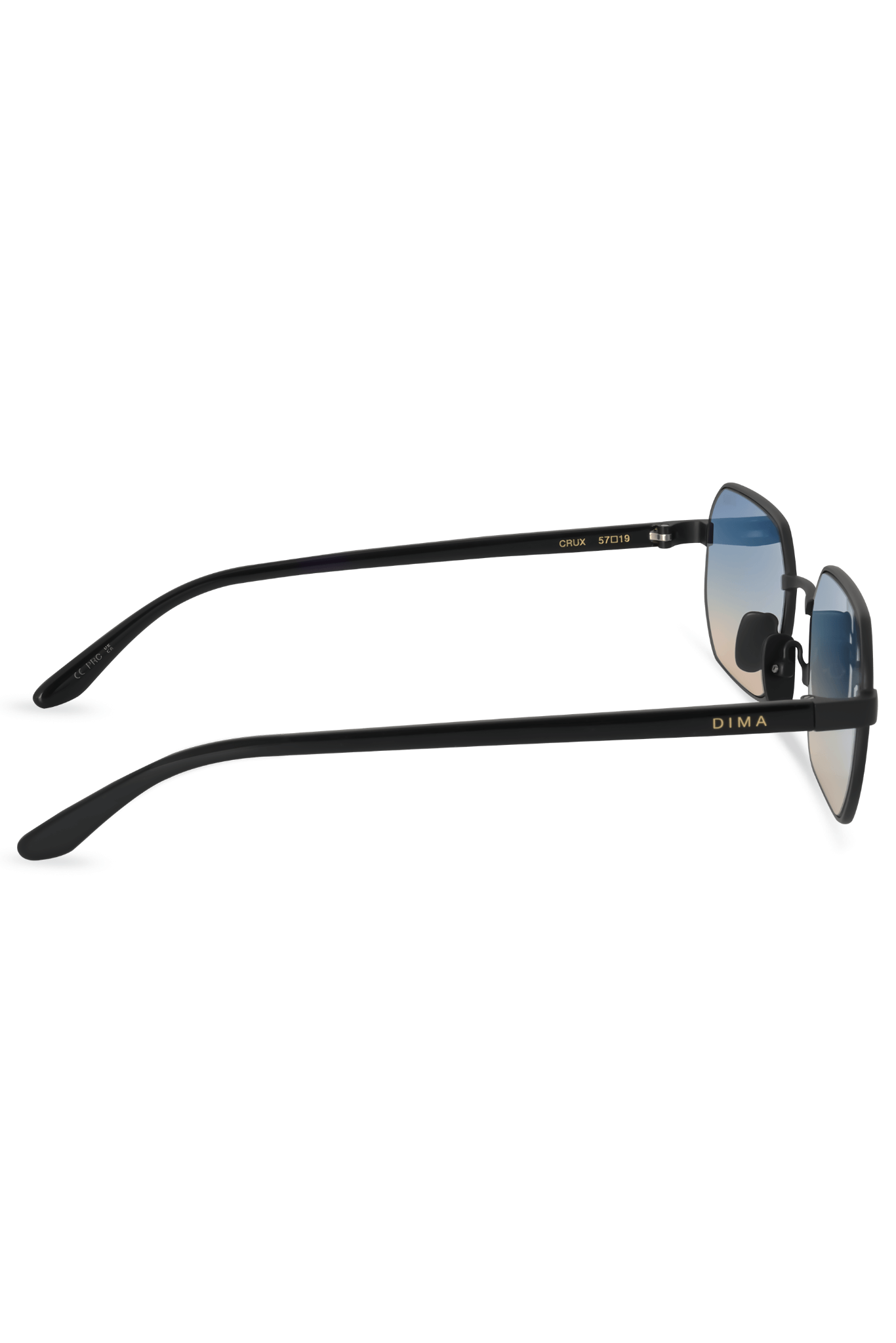 DIMA Sunglasses Crux Black Frame Blue Yellow Faded Lens 4