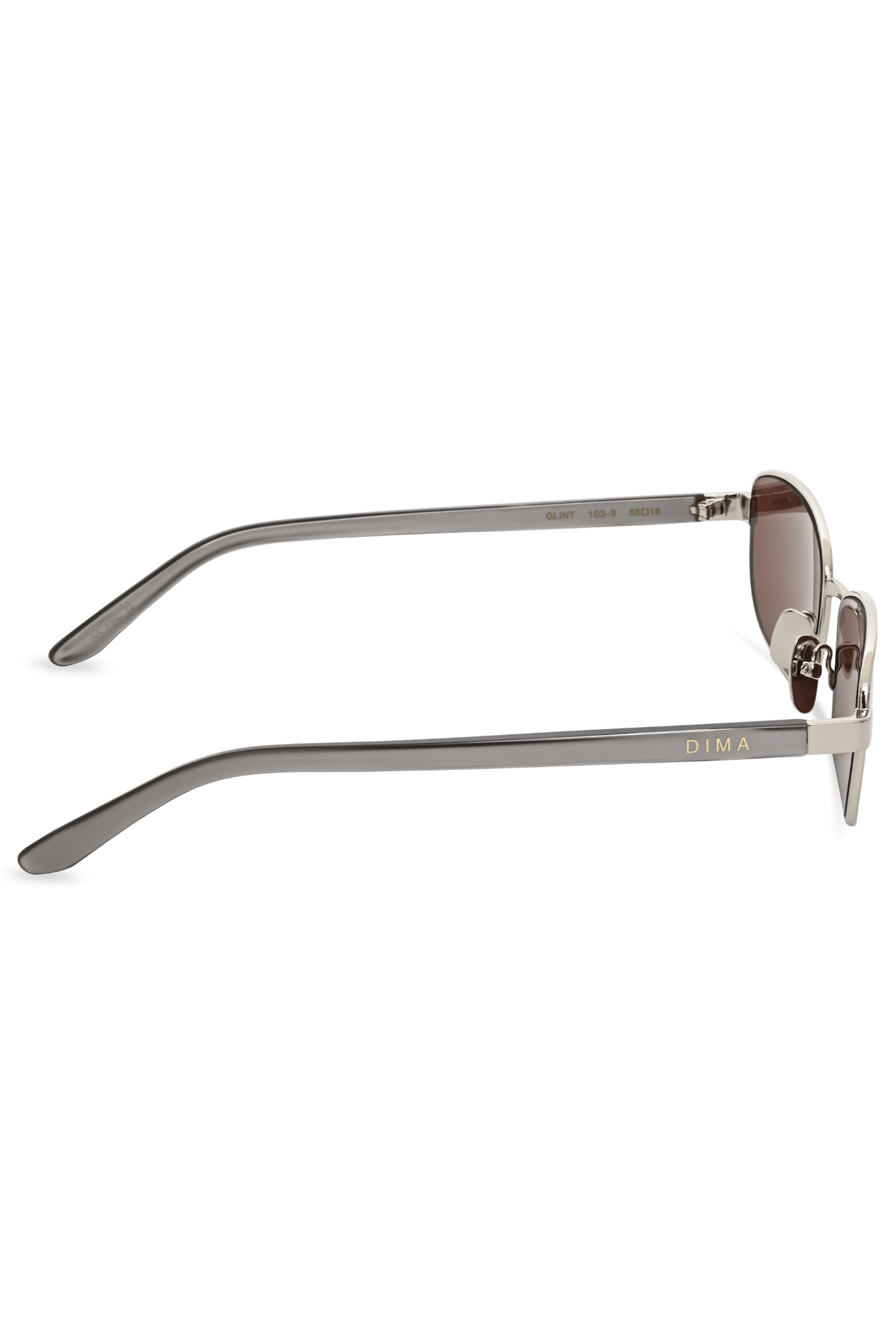 DIMA Sunglasses Glint Silver/Pearlescent Silver Frame Brown Lens 4