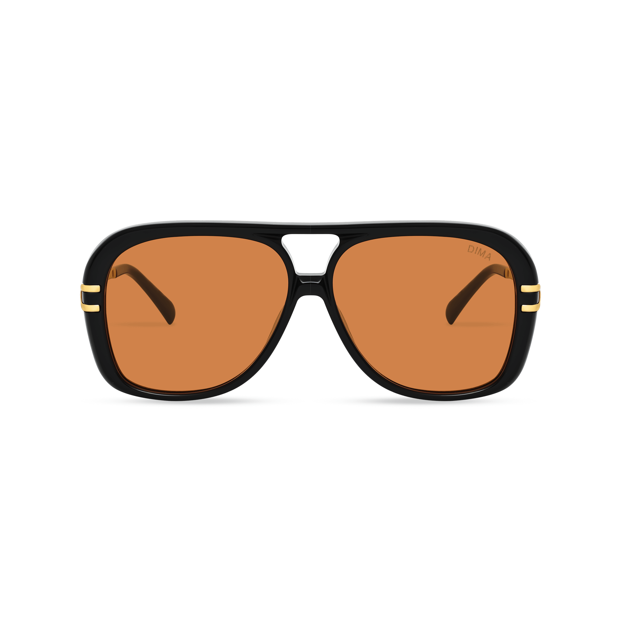 DIMA Sunglasses Spark Black Frame Light Brown Lens 1