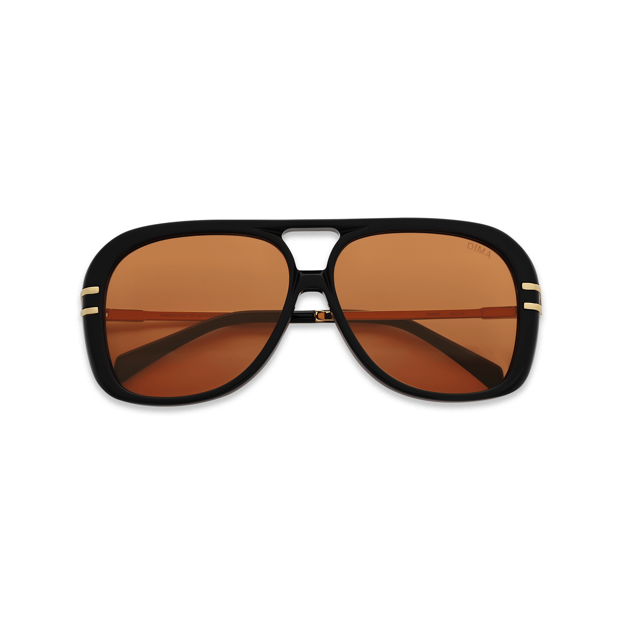 DIMA Sunglasses Spark Black Frame Light Brown Lens 2