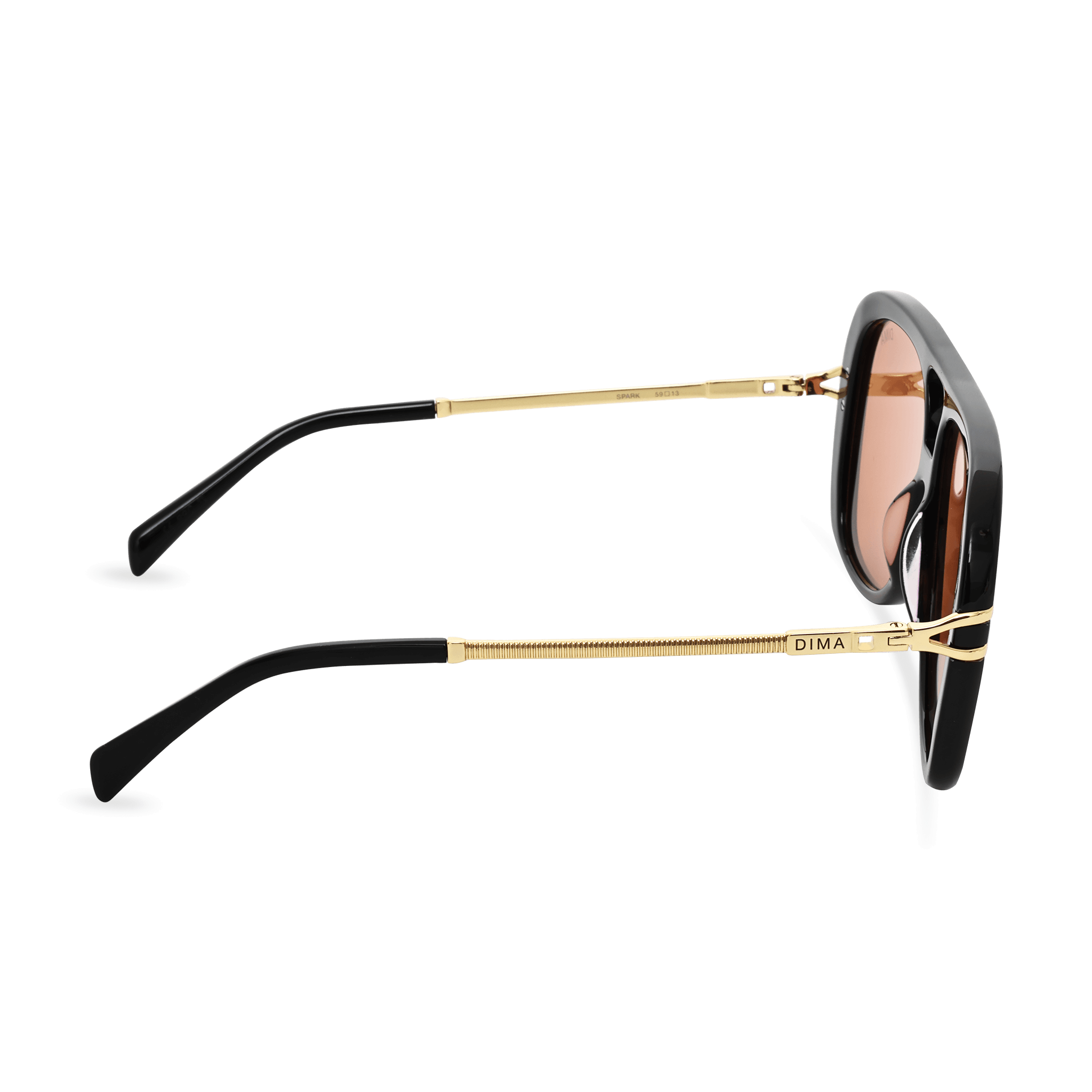DIMA Sunglasses Spark Black Frame Light Brown Lens 4