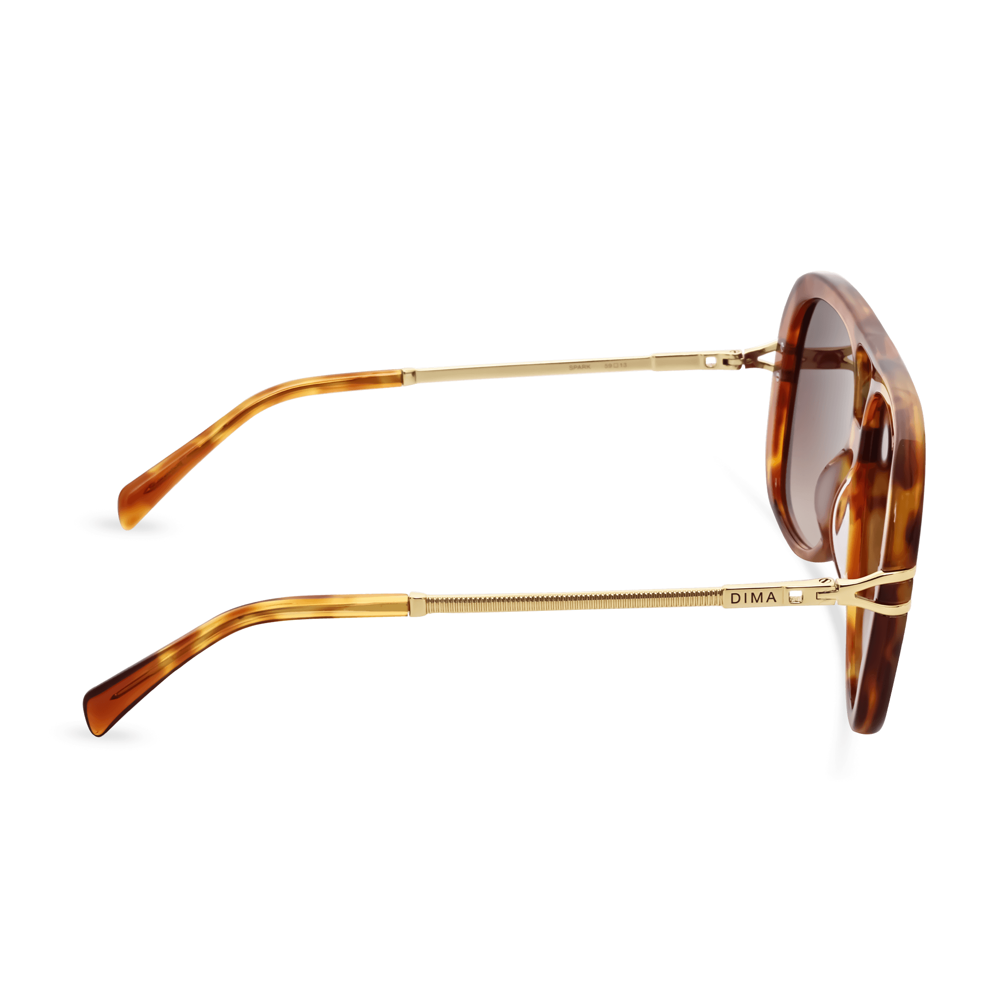 DIMA Sunglasses Spark Light Tortoise Frame Brown Gradient Lens 4