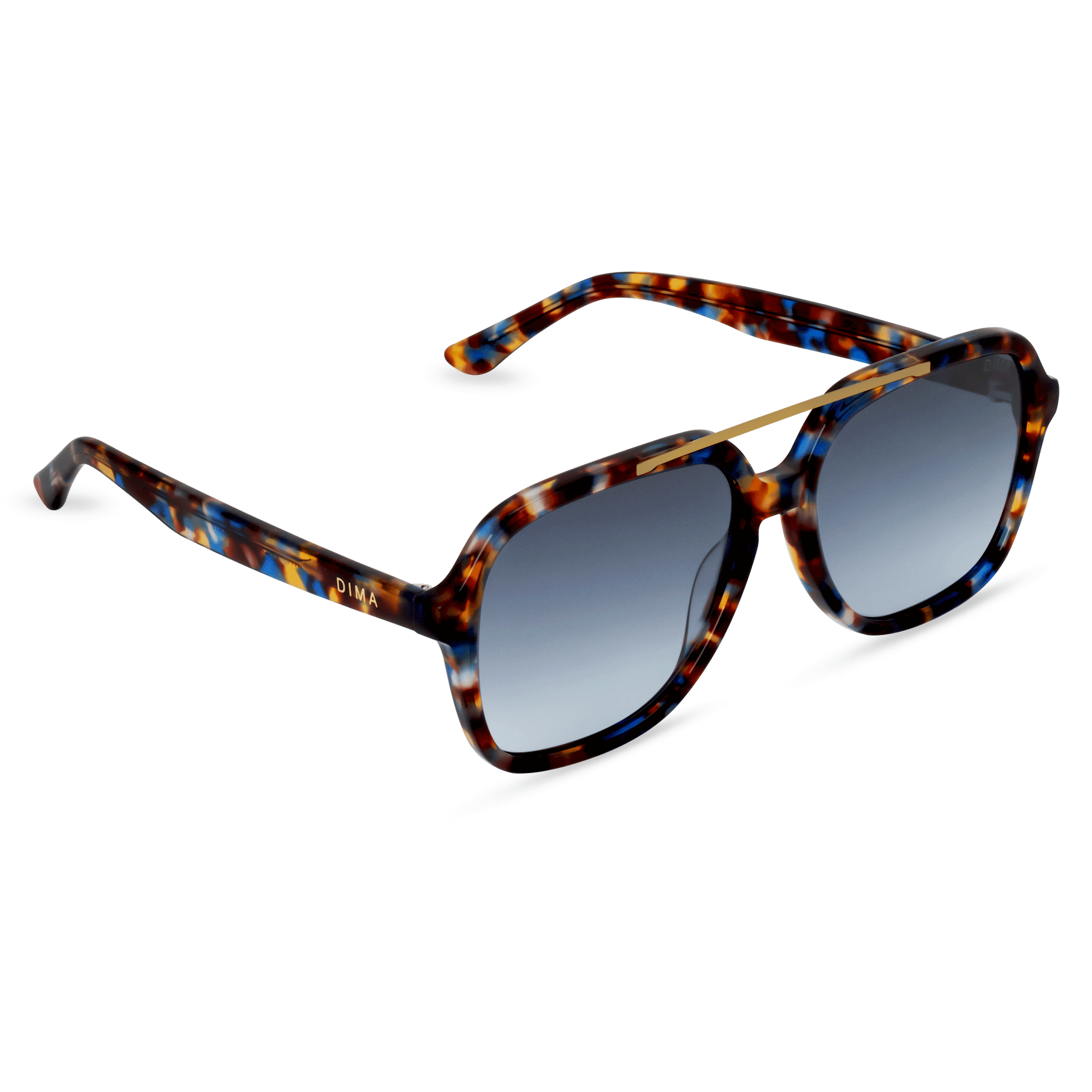 Dima Eyewear Vista Blue Tortoise Frame Dark Blue Gradient Lens  3