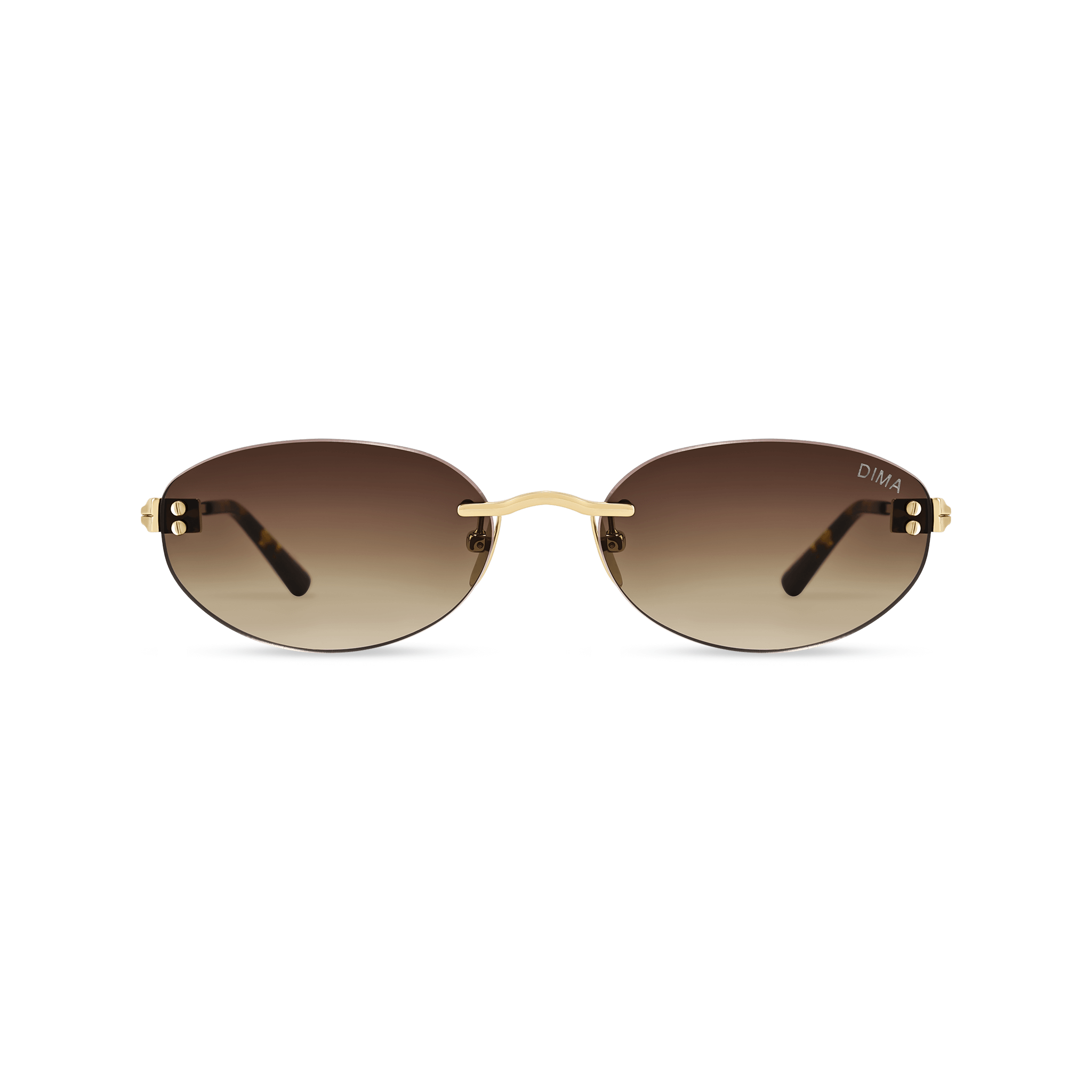 Dima Sunglasses Elara Gold/Dark Tortoise Frame Brown Gradient Lens 1