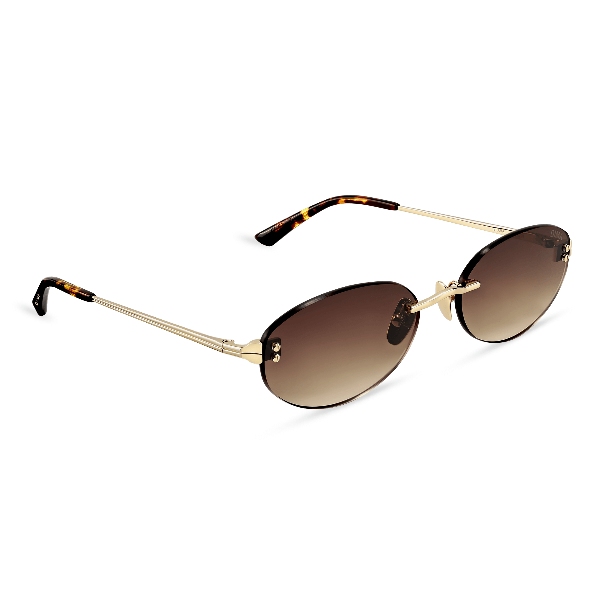Dima Sunglasses Elara Gold/Dark Tortoise Frame Brown Gradient Lens 3