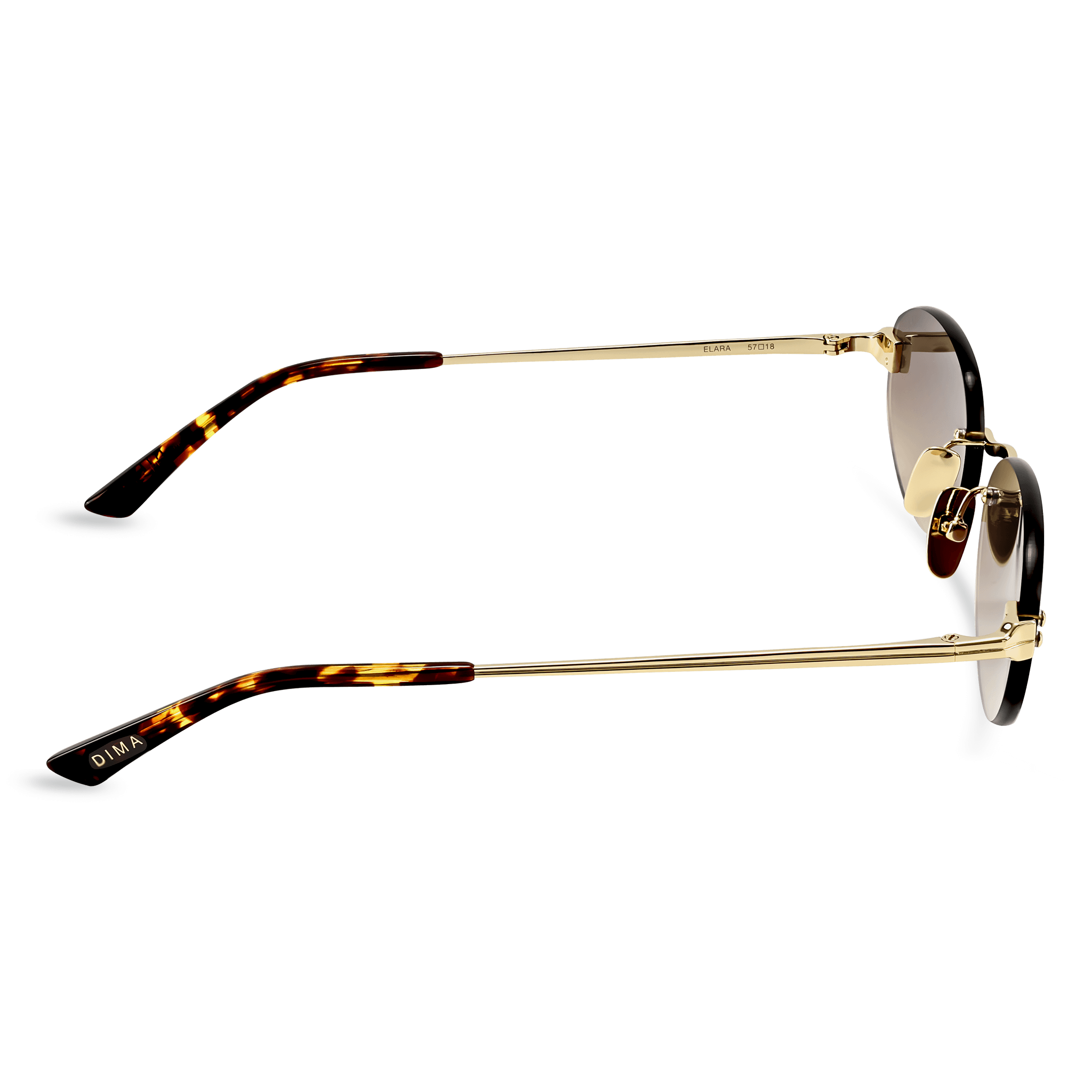 Dima Sunglasses Elara Gold/Dark Tortoise Frame Brown Gradient Lens 4