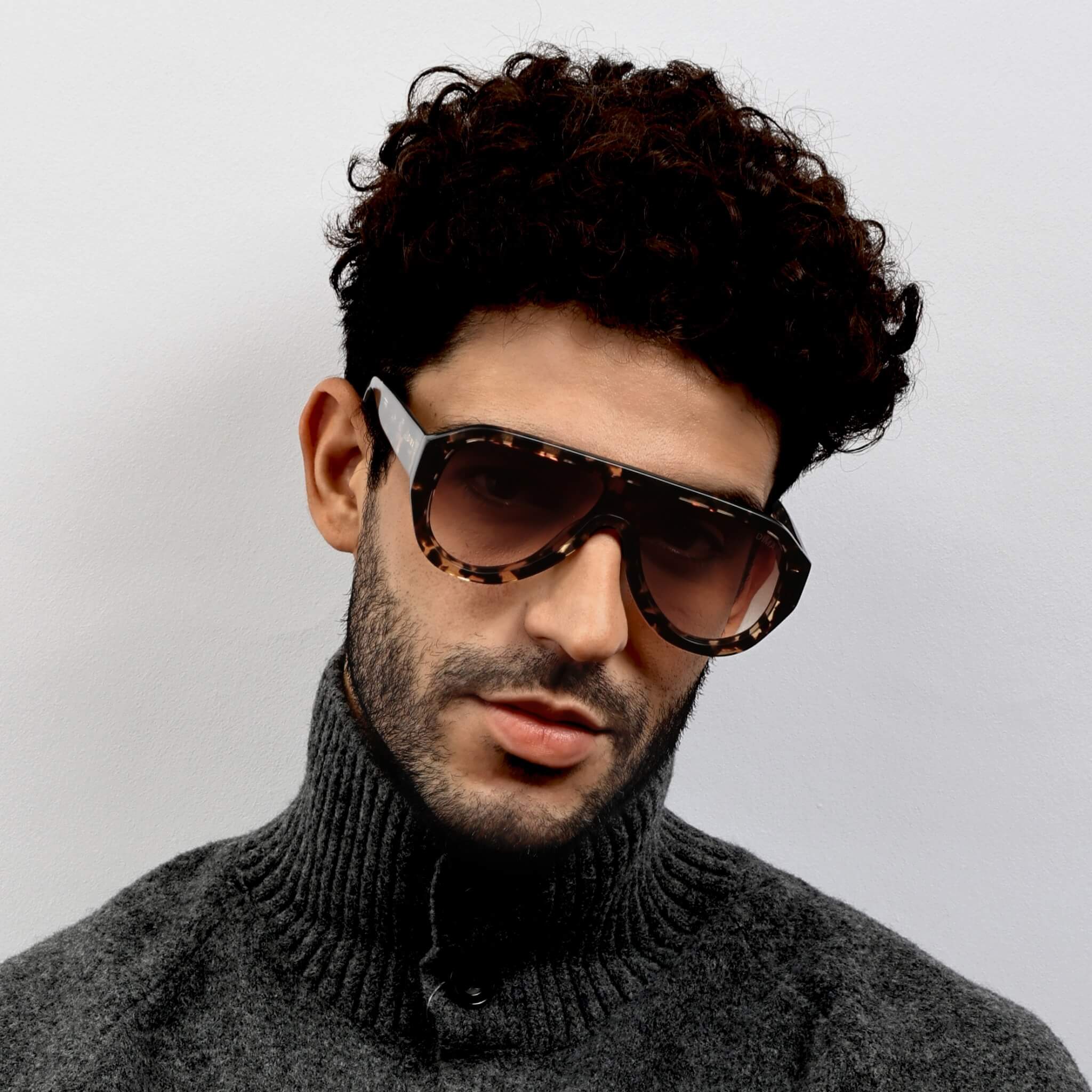 Dima Sunglasses Espresso Tortoise Frame Brown Gradient Lens Show