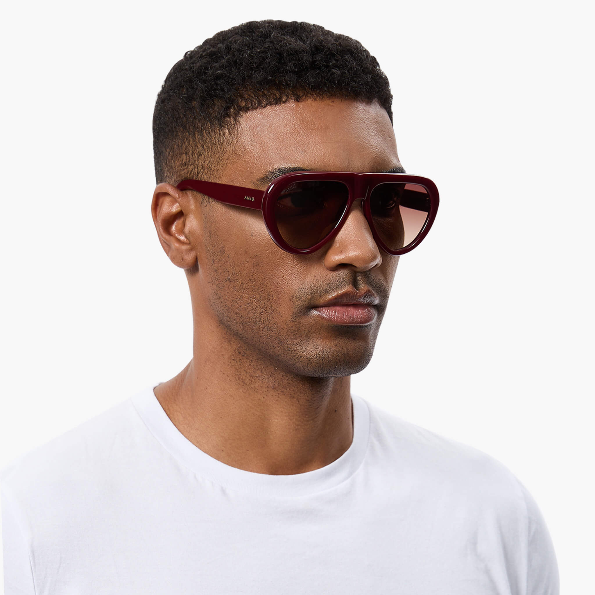 Dima Sunglasses Maroon Frame Brown Gradient Lens Show 4