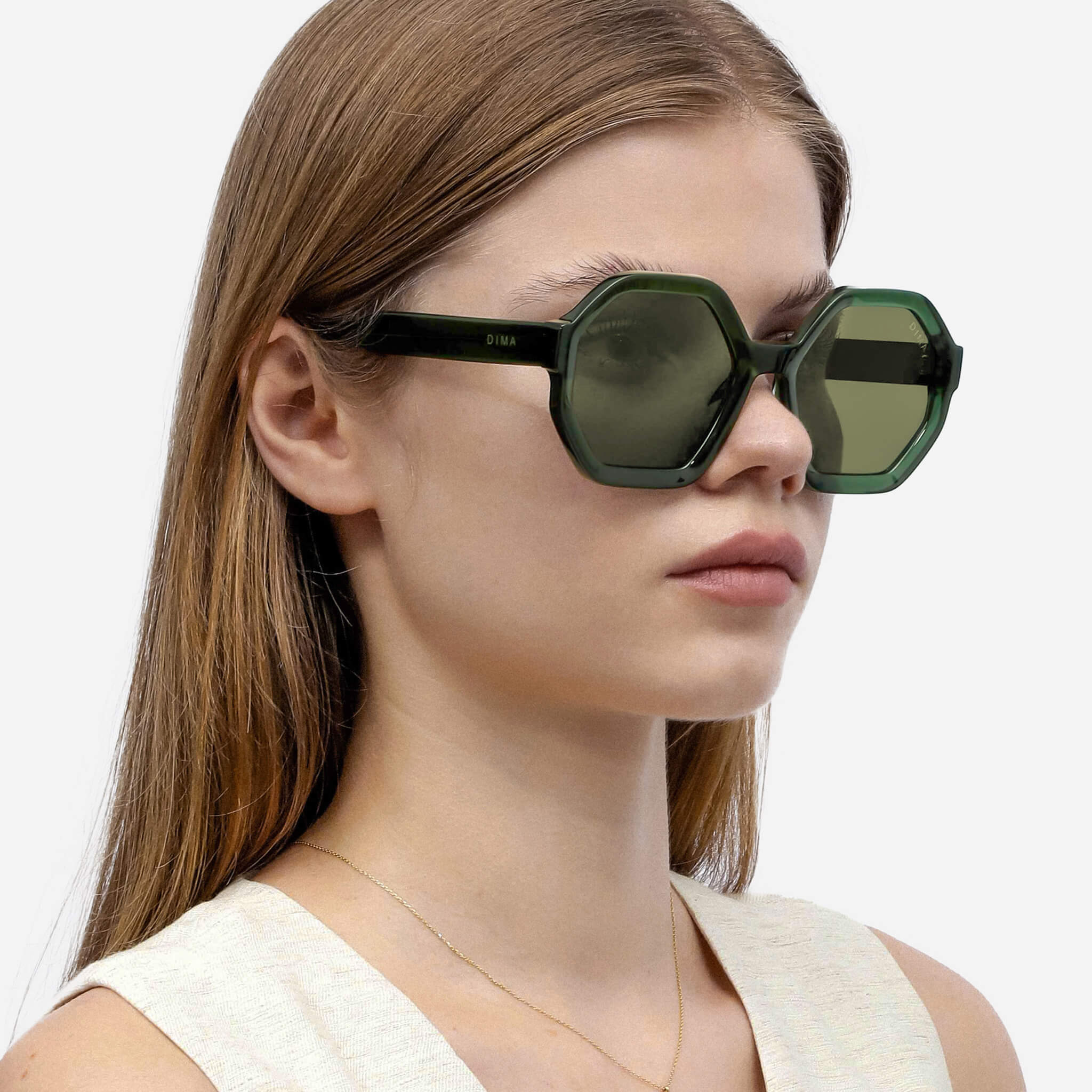 dima sunglass aria crystal green frame green lens model 2