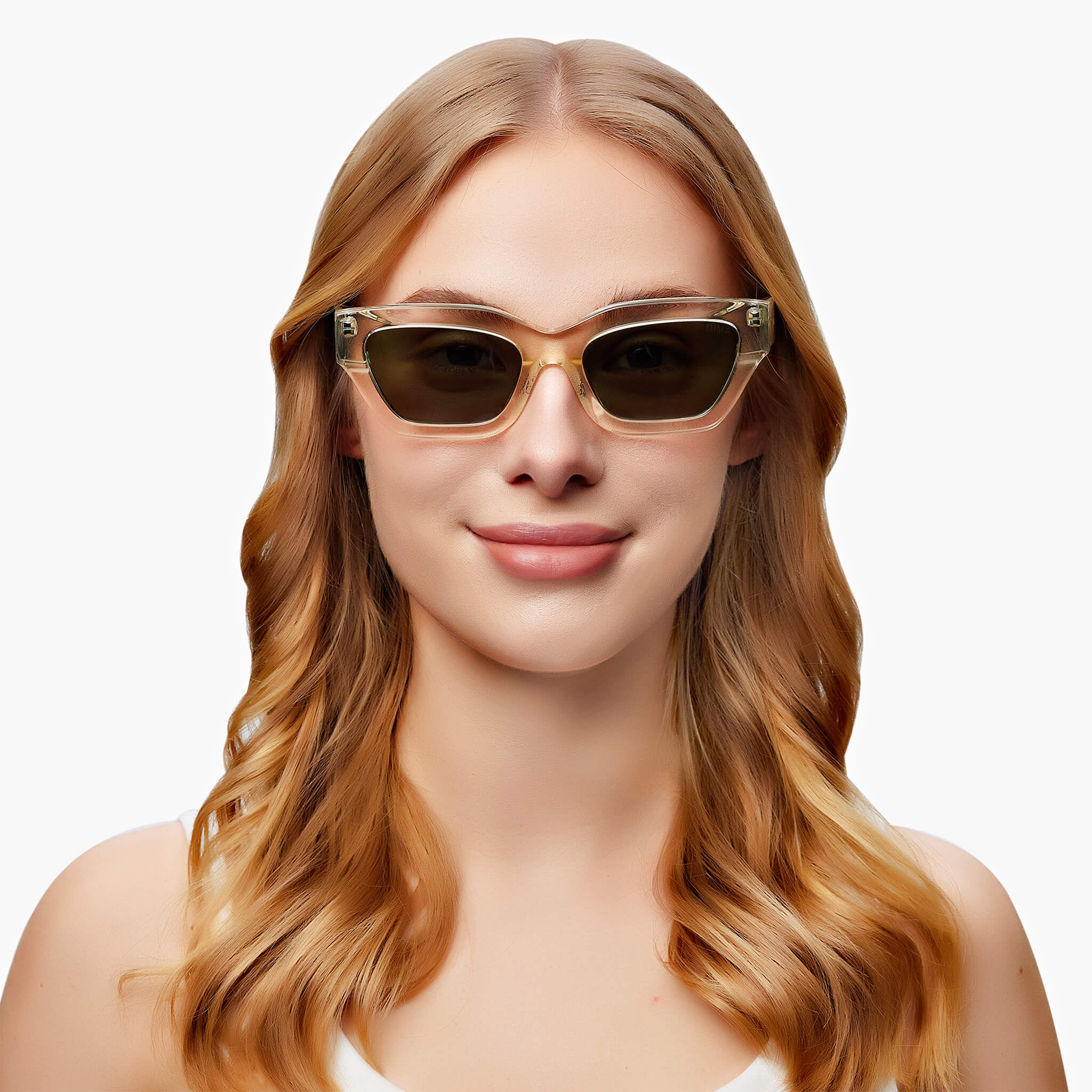 dima sunglass ava crystal light yellow frame green lens model 1