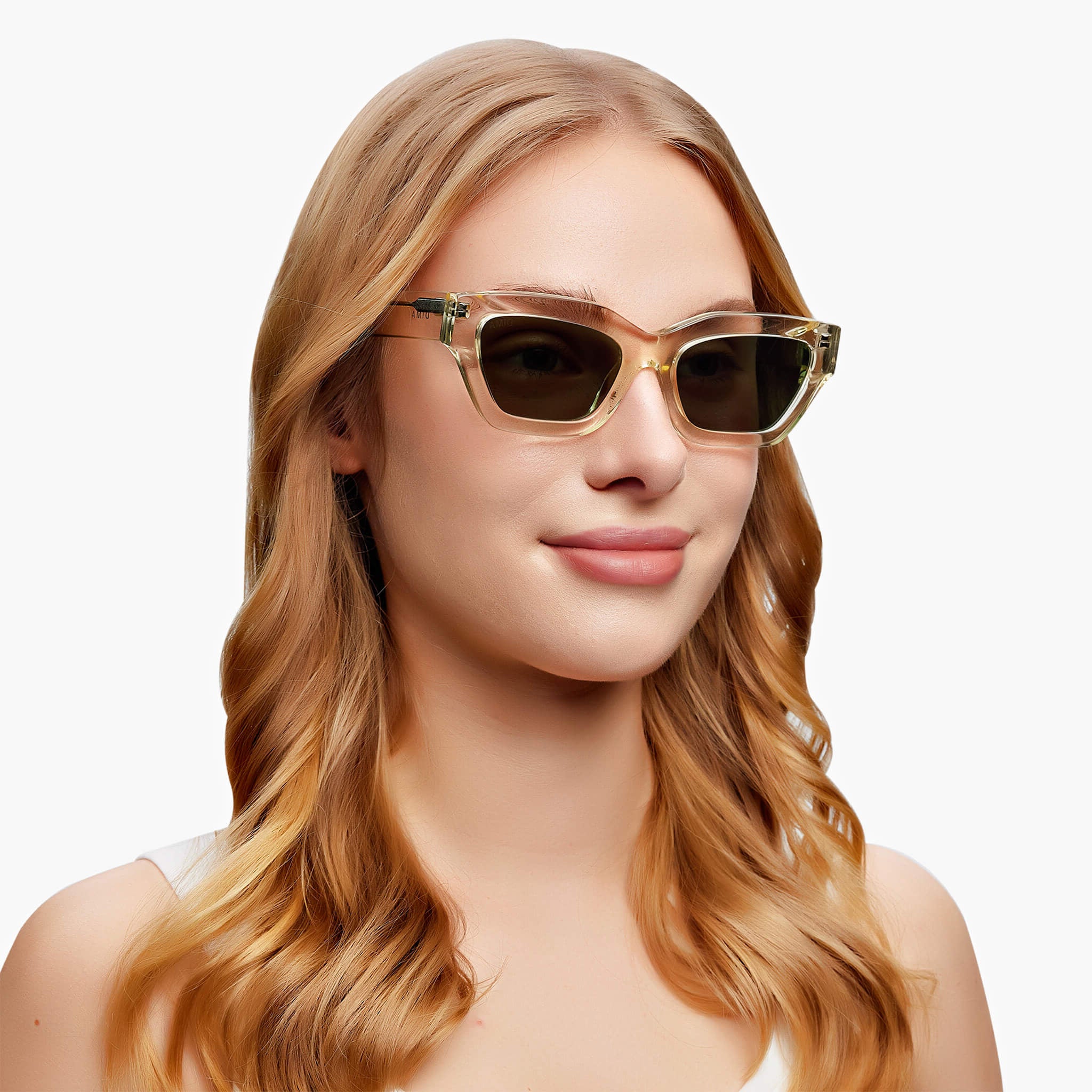 dima sunglass ava crystal light yellow frame green lens model 2