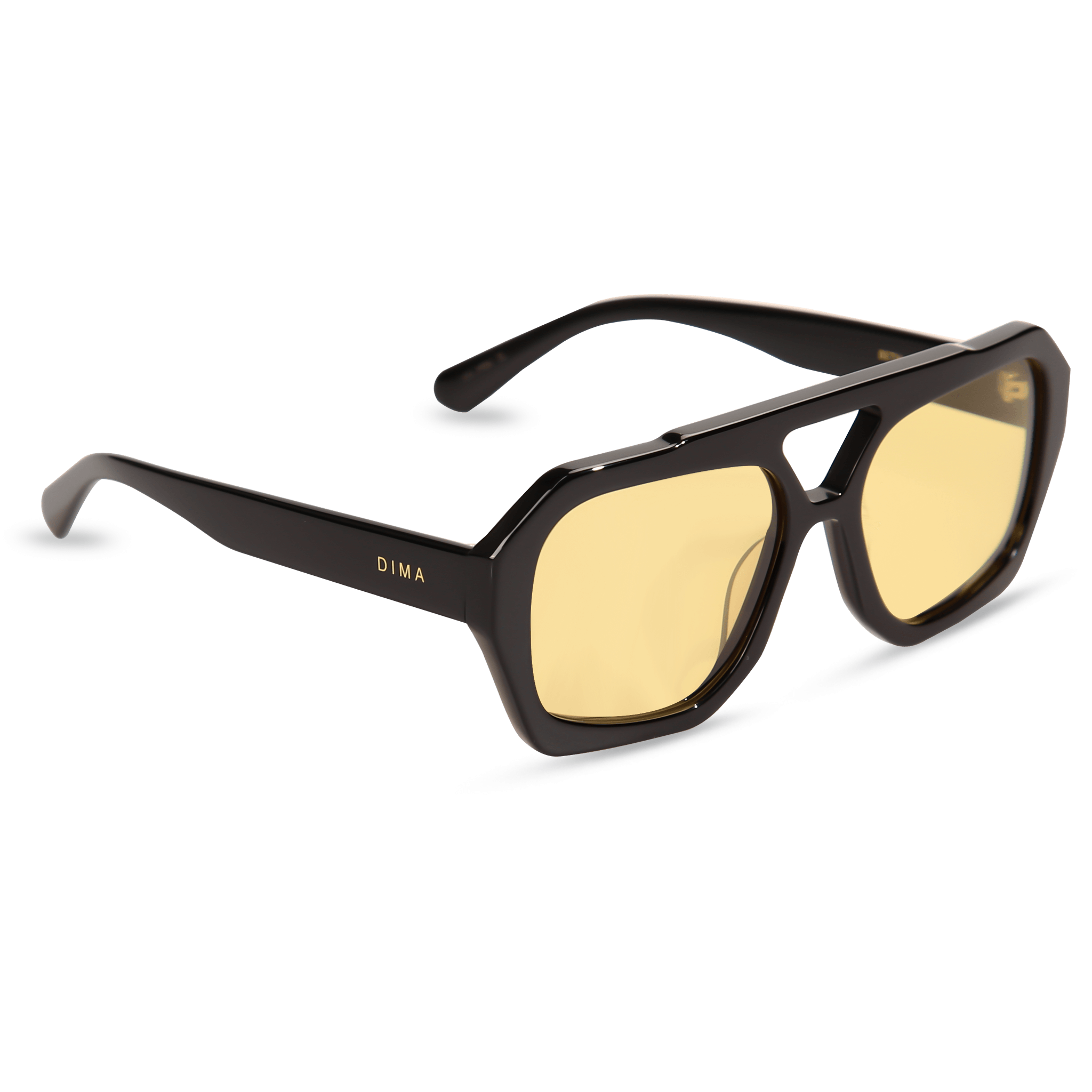 dima sunglass beth black frame yellow lens 2