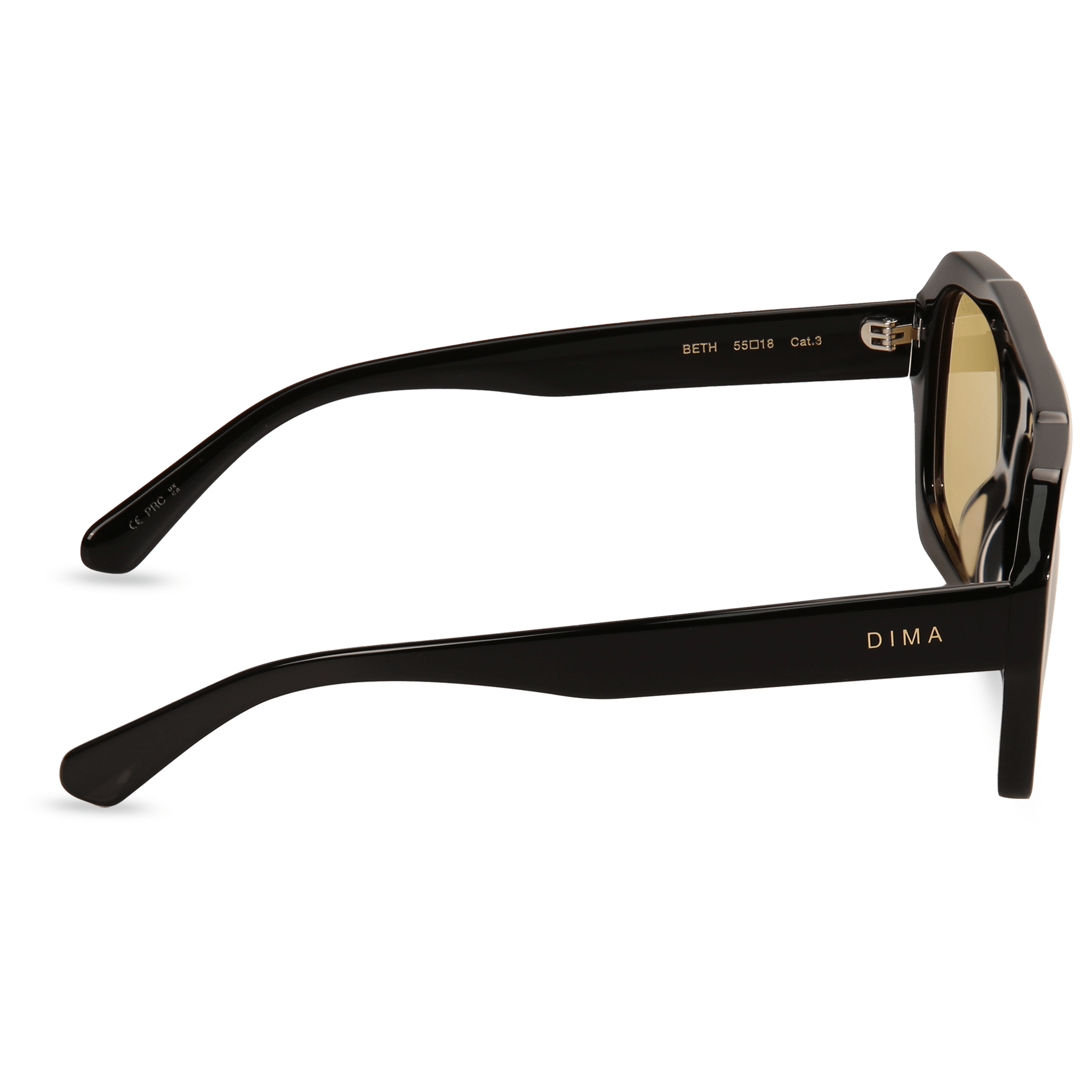 dima sunglass beth black frame yellow lens 3