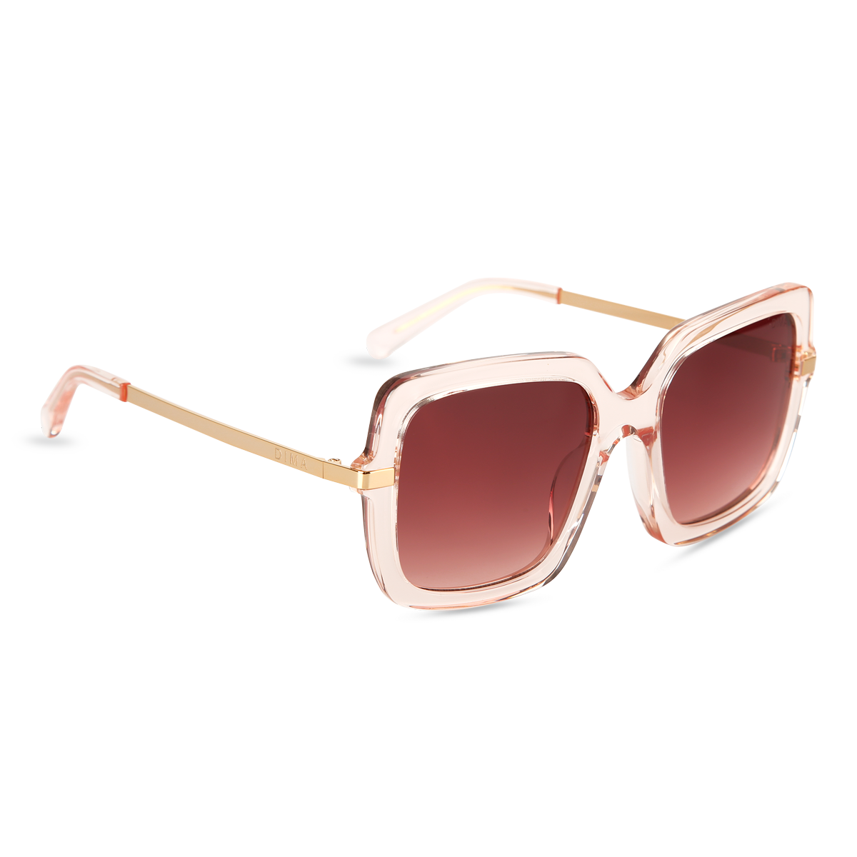 dima sunglass deena crystal pink frame red gradient lens 2