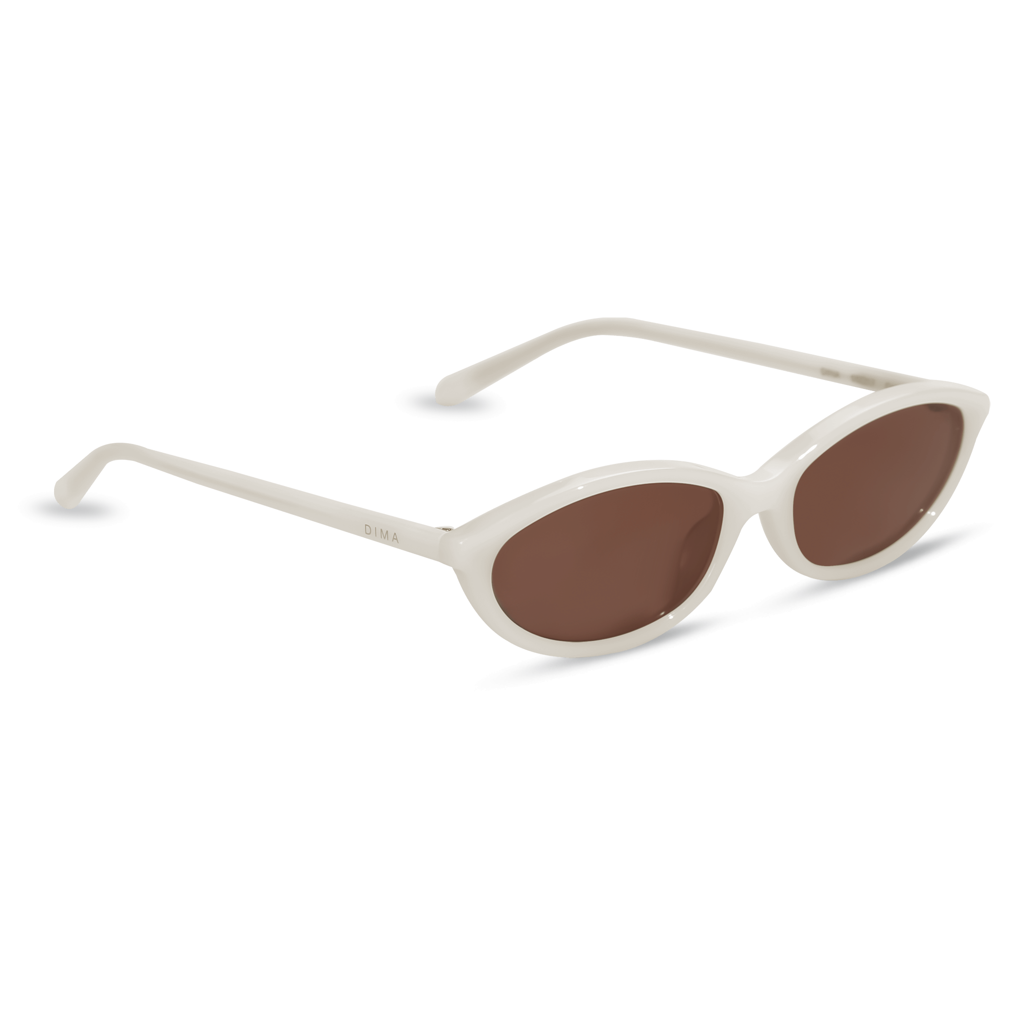 dima sunglass dina milky white frame brown lens 2