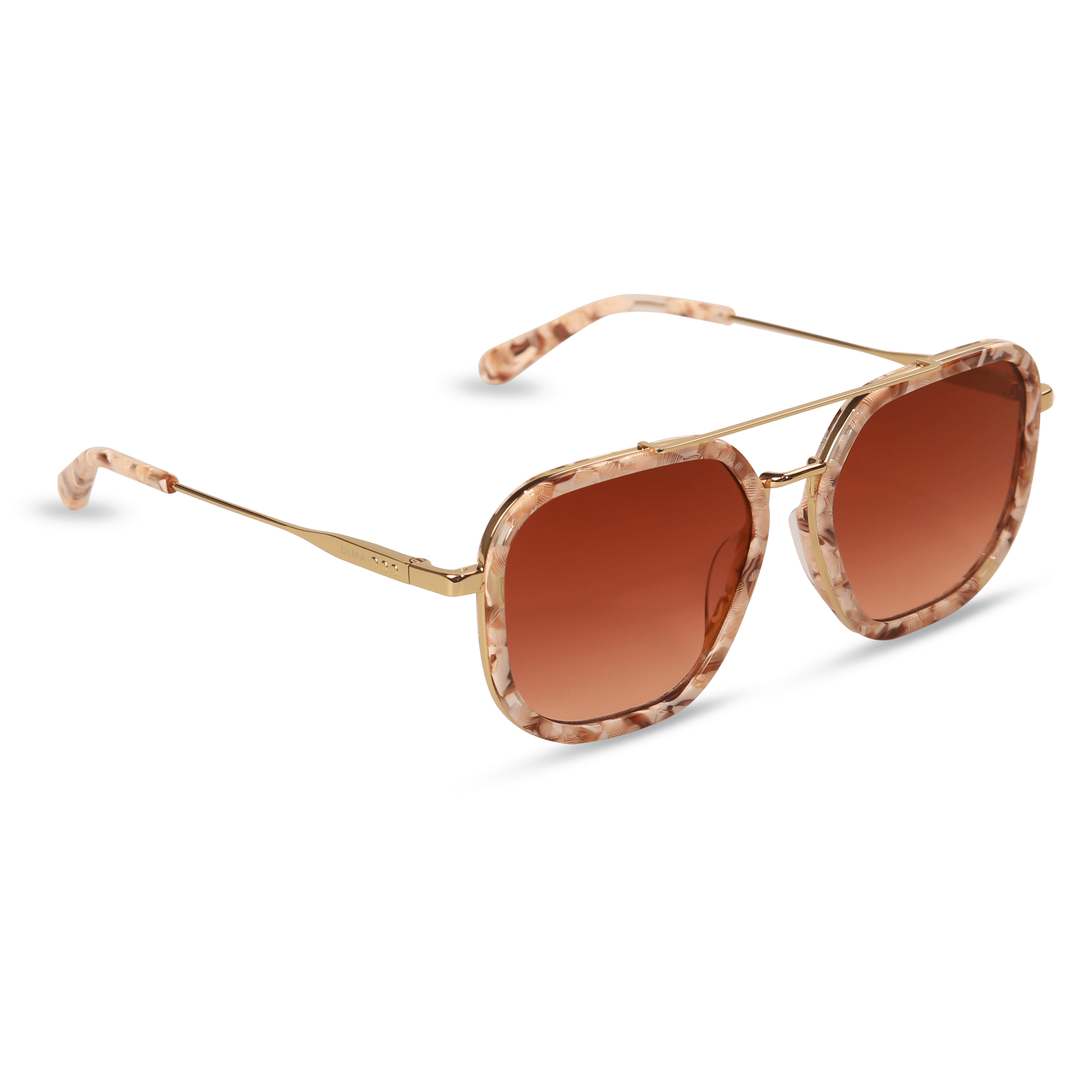dima sunglass halle gold beige tortoise frame rosewood gradient lens 2