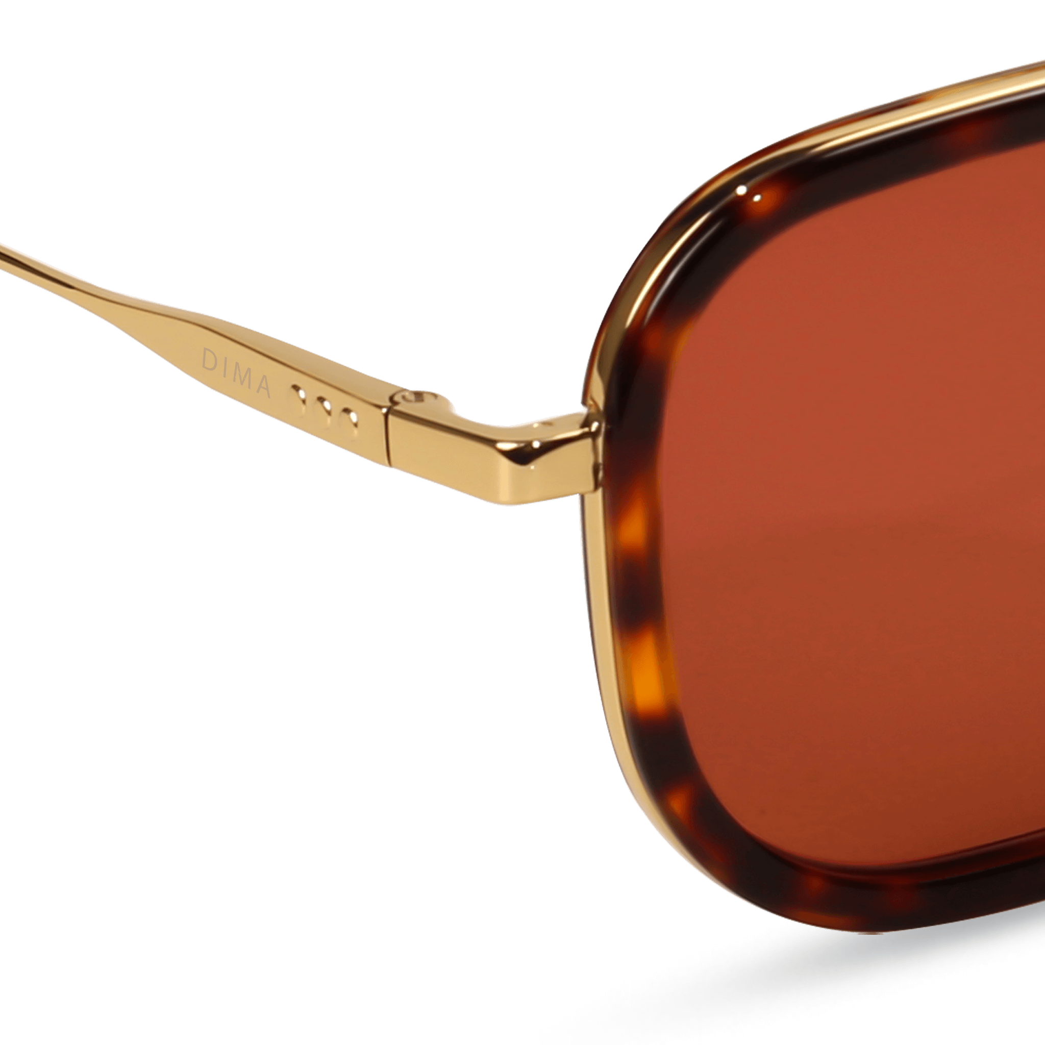 dima sunglass halle gold dark tortoise frame deep rose lens 4