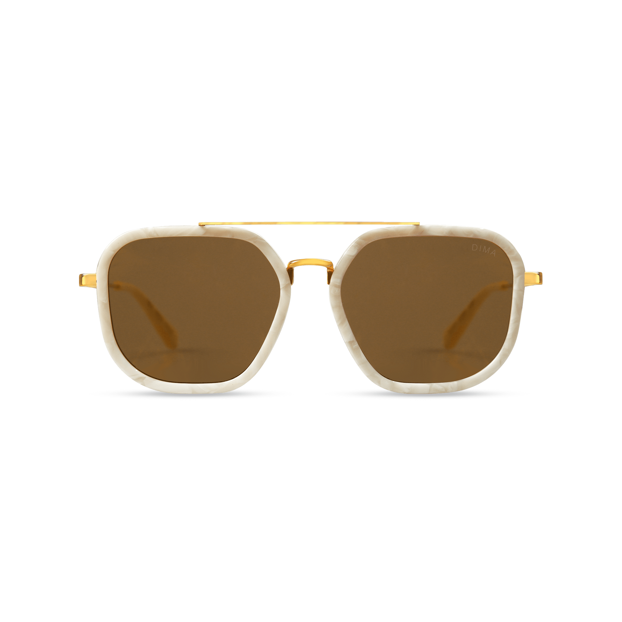 dima sunglass halle gold ivory frame gold mirror lens 1