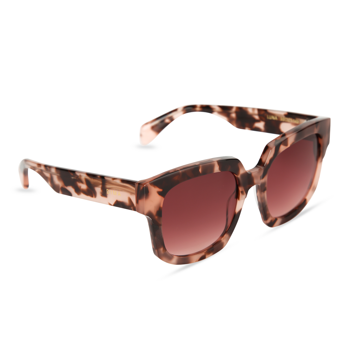dima sunglass luna pink tortoise frame redwood gradient lens 2