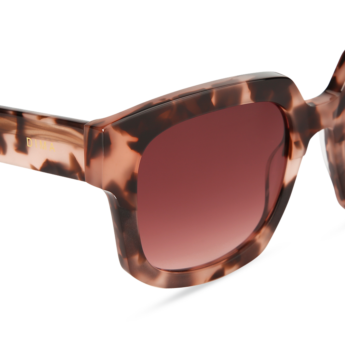 dima sunglass luna pink tortoise frame redwood gradient lens 4