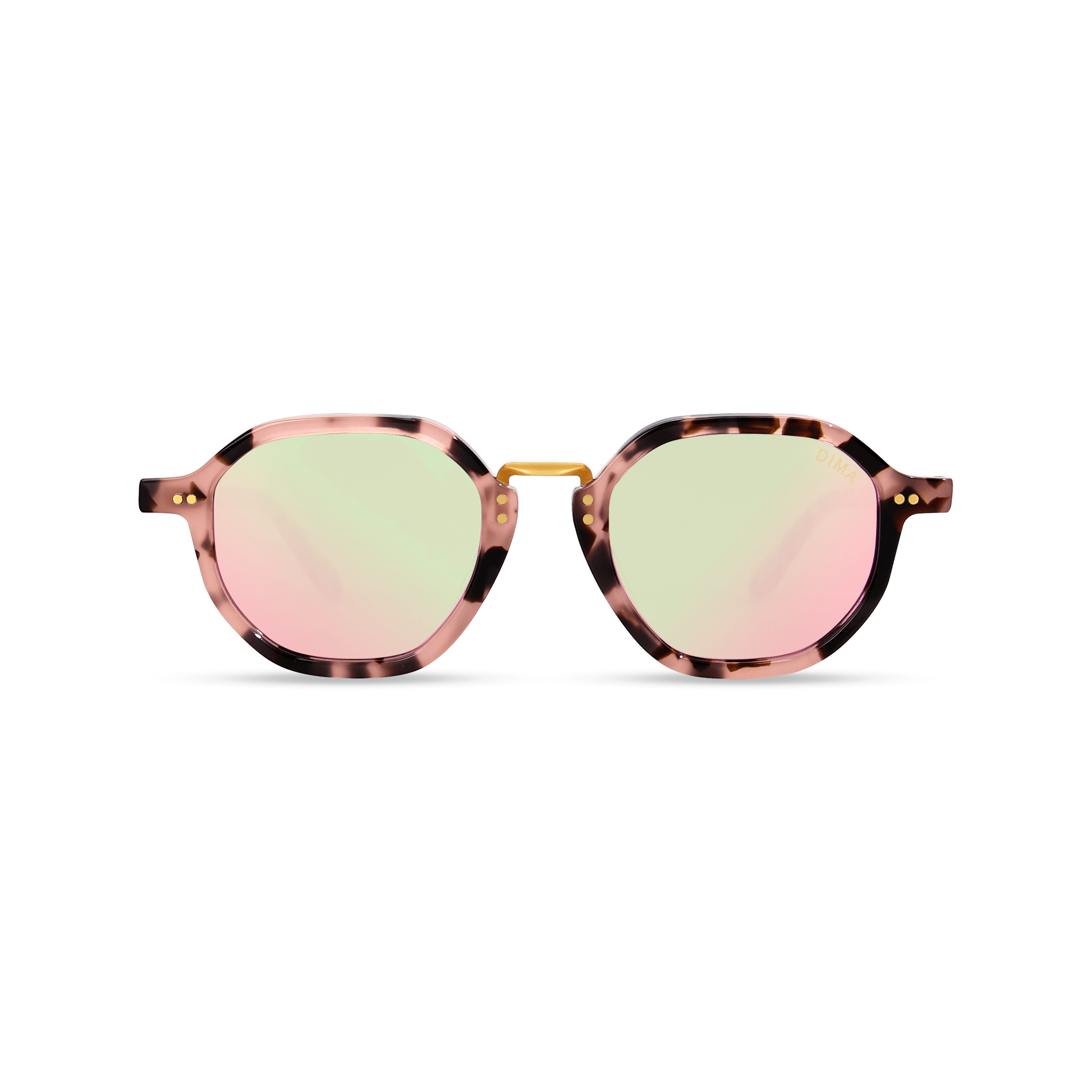 dima sunglass luxis pink tortoise frame pink mirror lens 2
