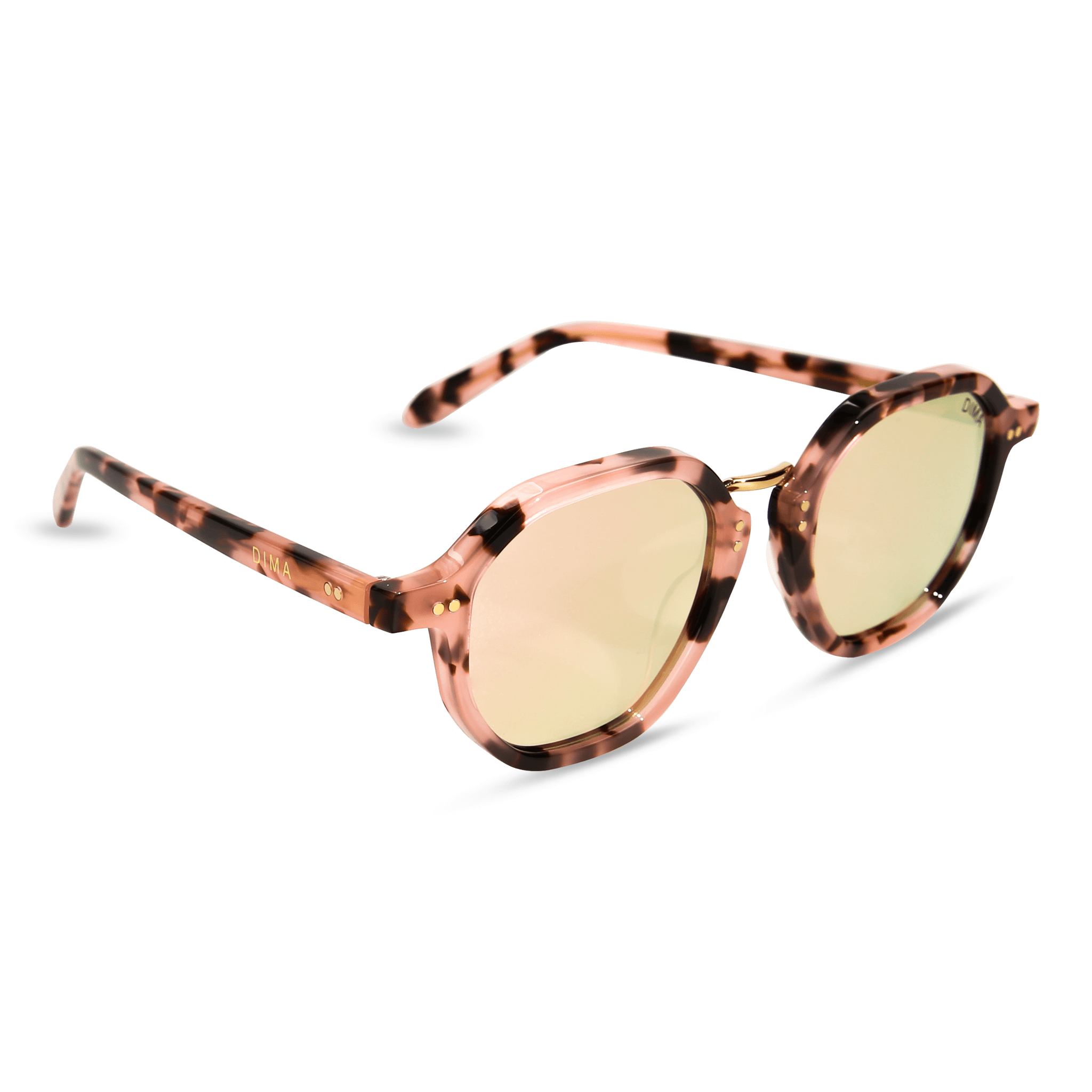 dima sunglass luxis pink tortoise frame pink mirror lens 4