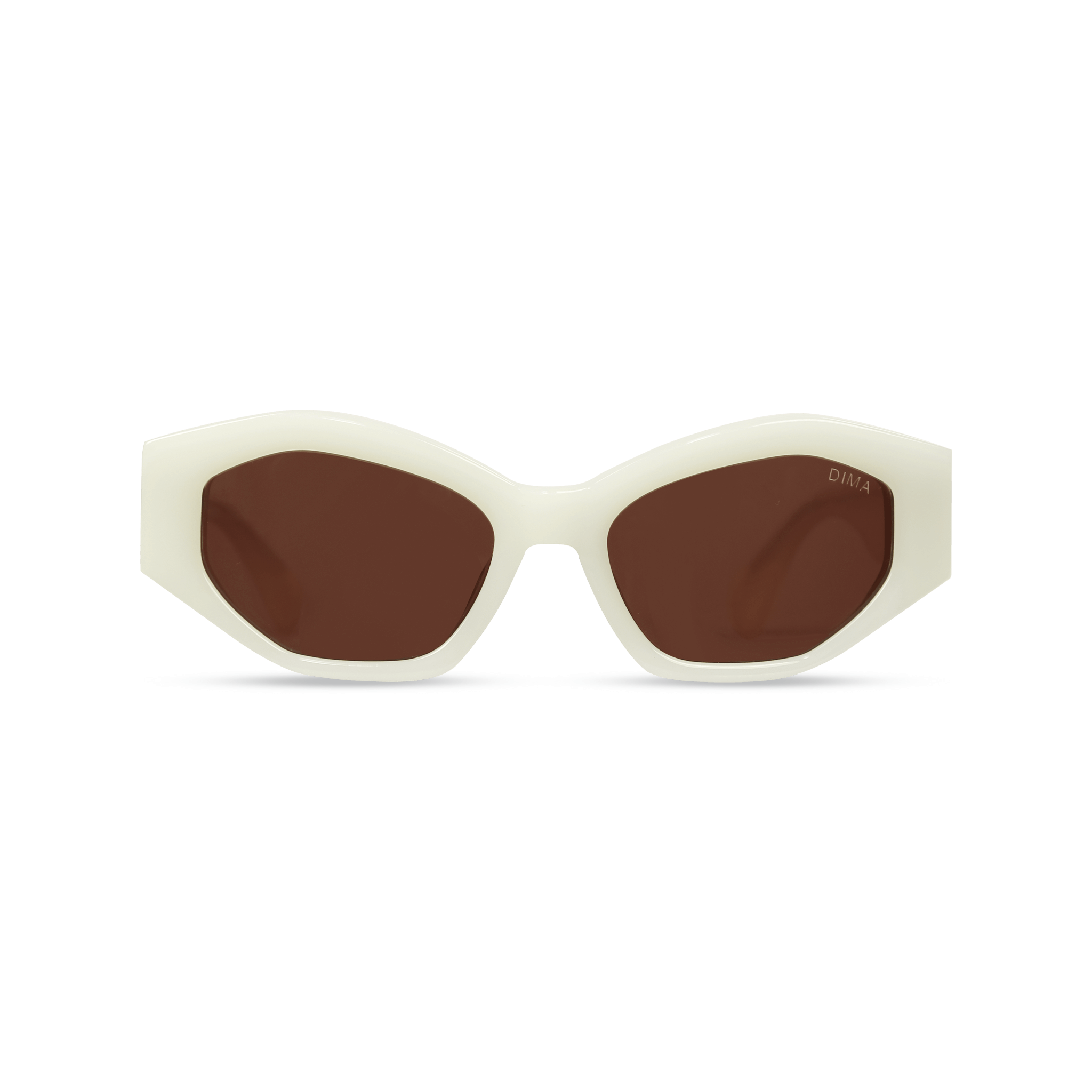 dima sunglass mia milky white frame brown lens 1