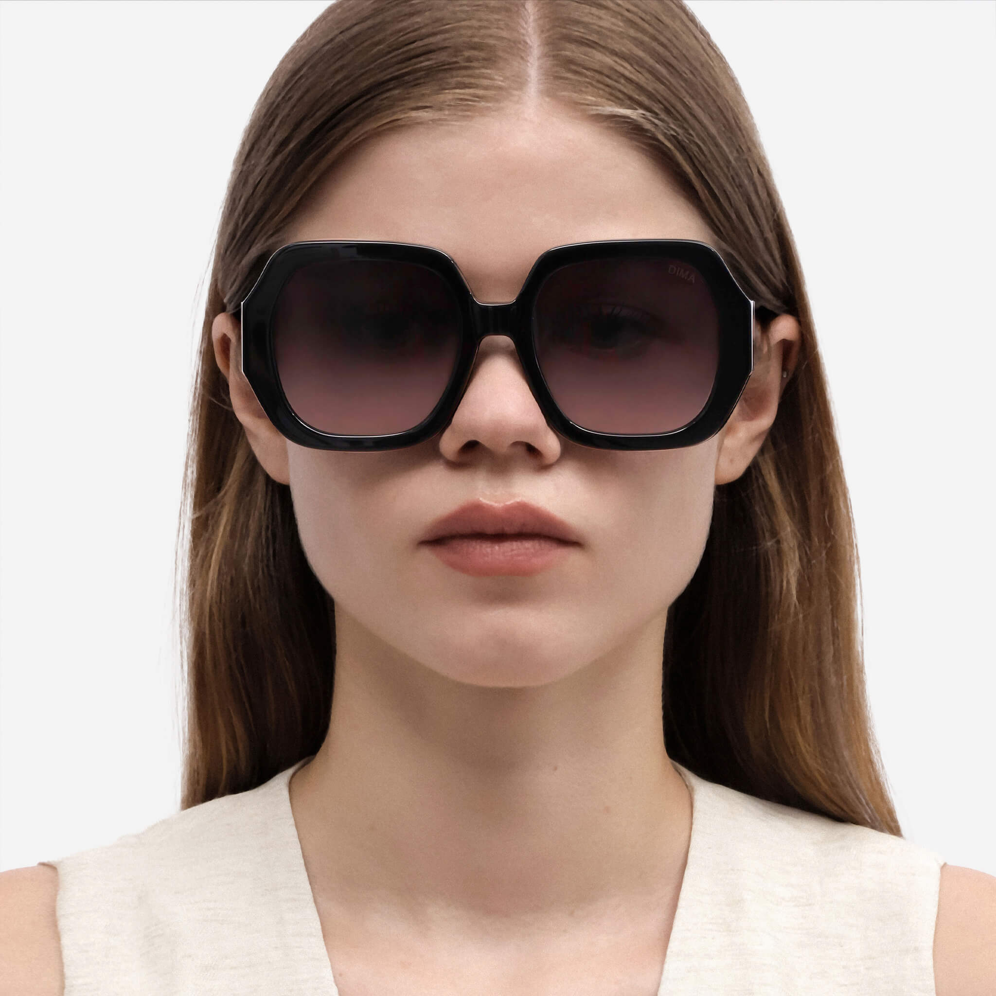 dima sunglass sienna black frame grey gradient lens model 1