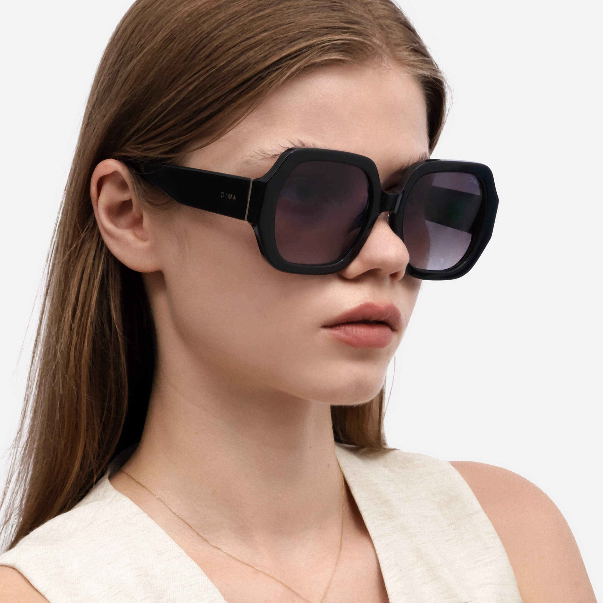 dima sunglass sienna black frame grey gradient lens model 2