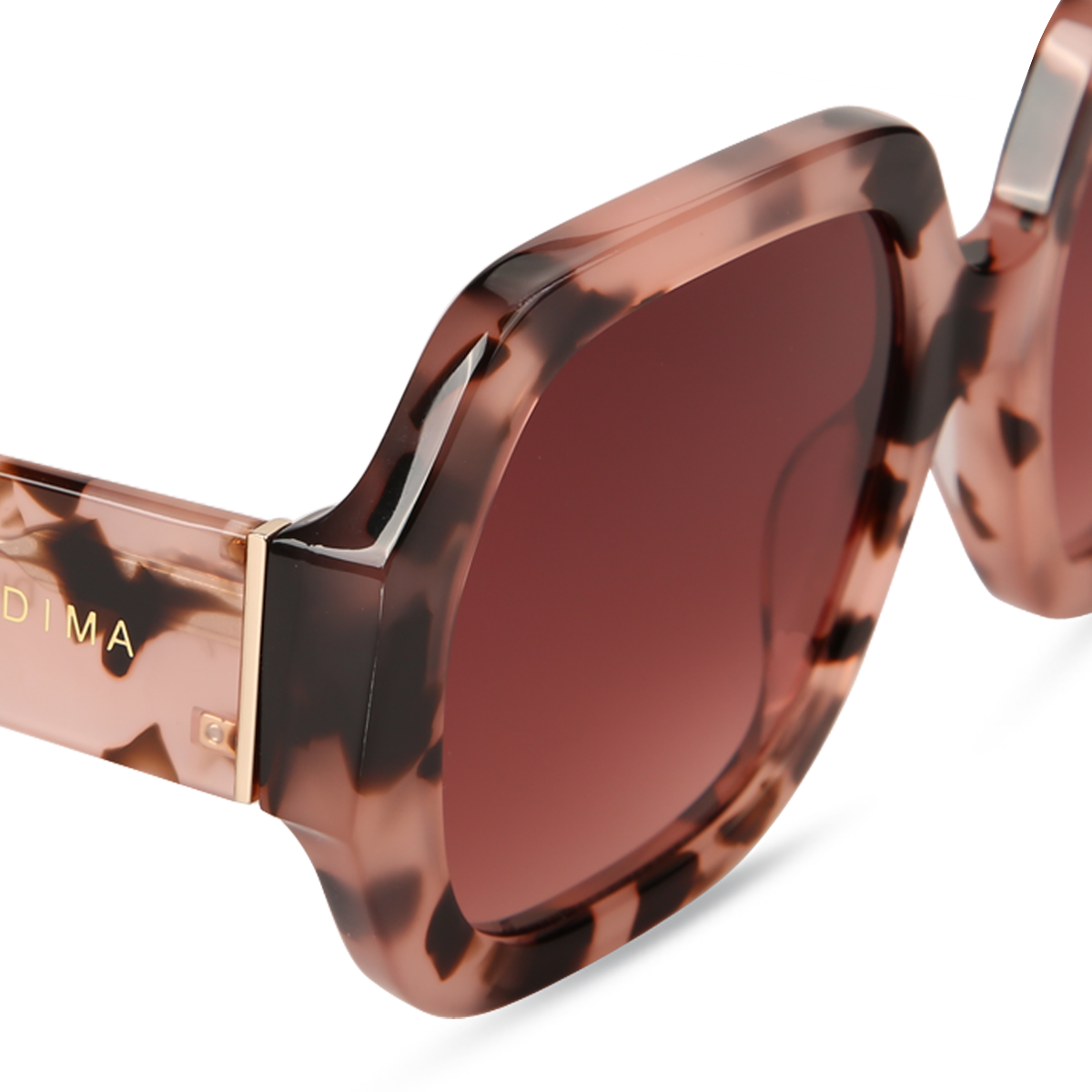 dima sunglass sienna pink tortoise frame red gradient lens 4