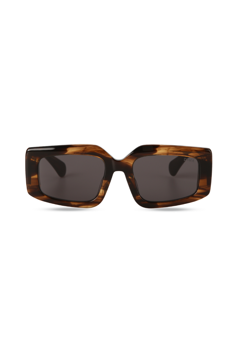 Vivid Brown Tortoise Square Sunglasses - Grey Lens | DIMA  display picture 3