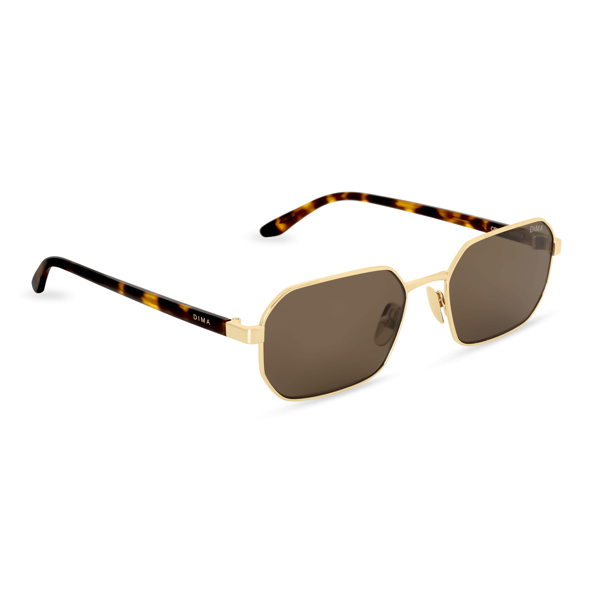 DIMA Eyewear Crux Gold Amber Tortoise Frame Brown Lens 3