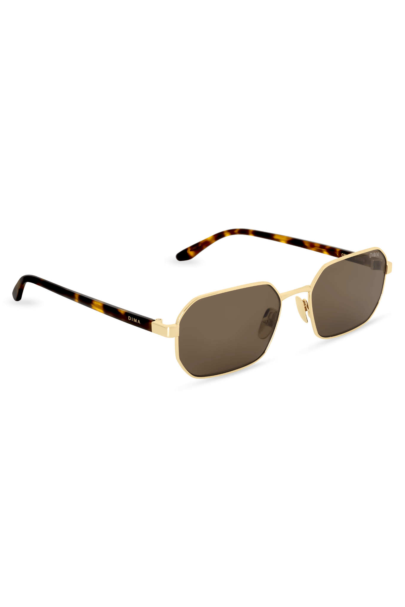 DIMA Eyewear Crux Gold Amber Tortoise Frame Brown Lens 3